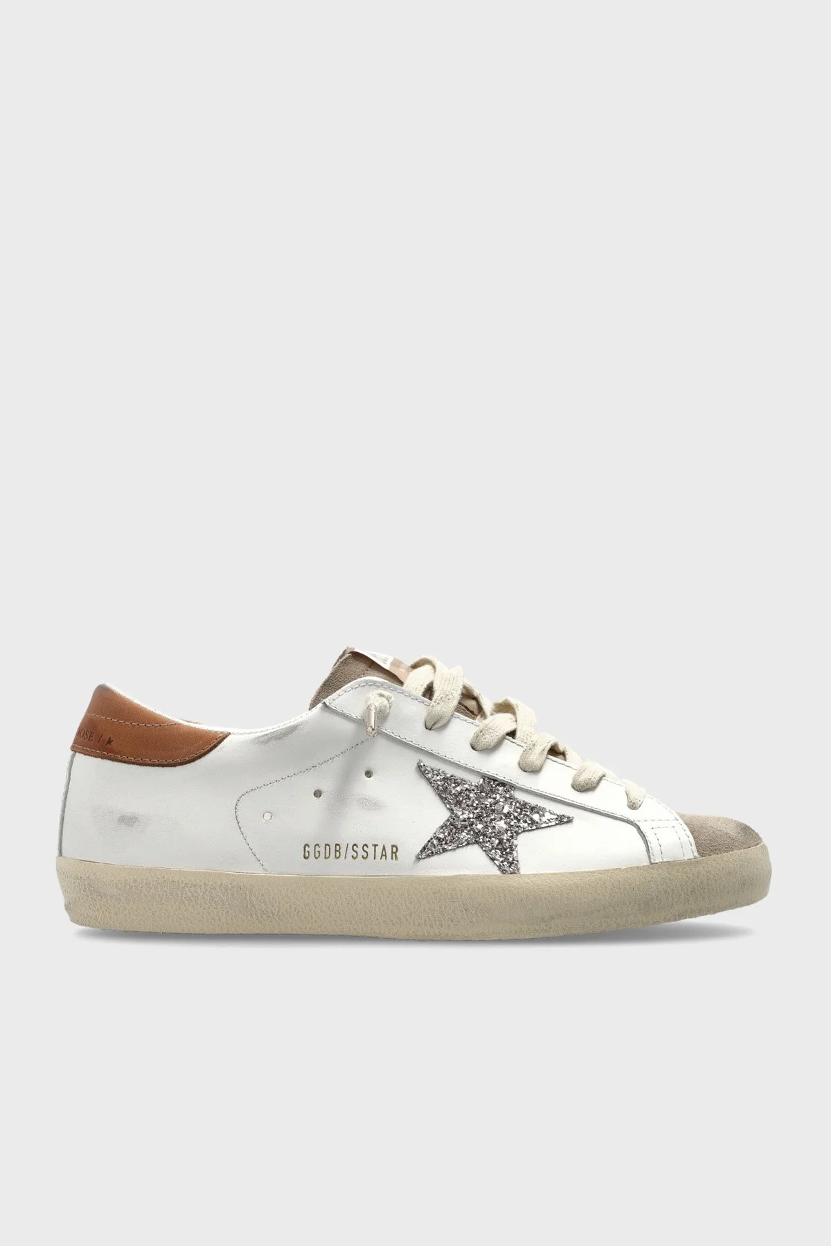 Golden Goose Logolu Deri Sneaker Kadın Ayakkabı GWF00101.F008719.12524 Beyaz-gümüş - 1