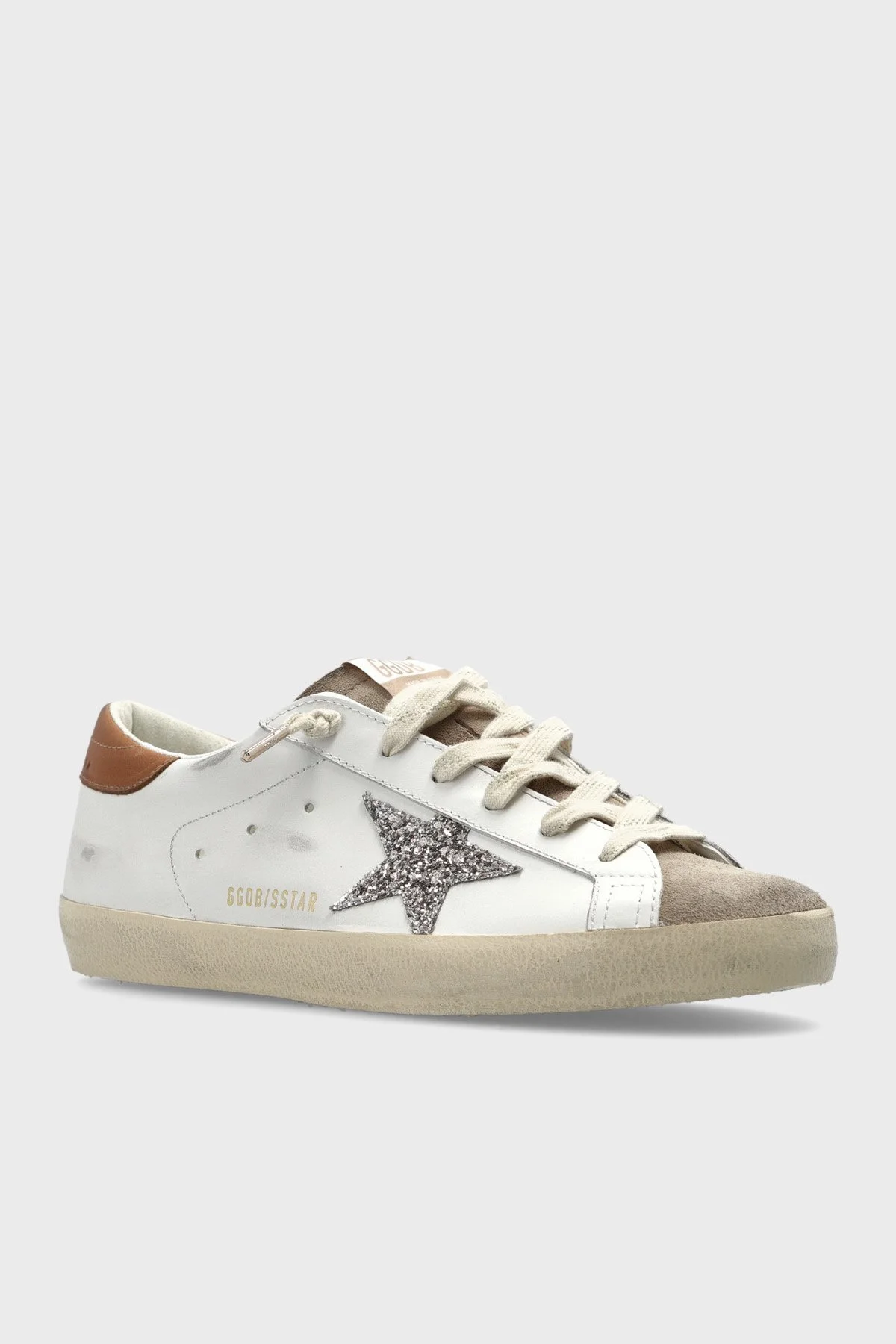 Golden Goose Logolu Deri Sneaker Kadın Ayakkabı GWF00101.F008719.12524 Beyaz-gümüş - 3