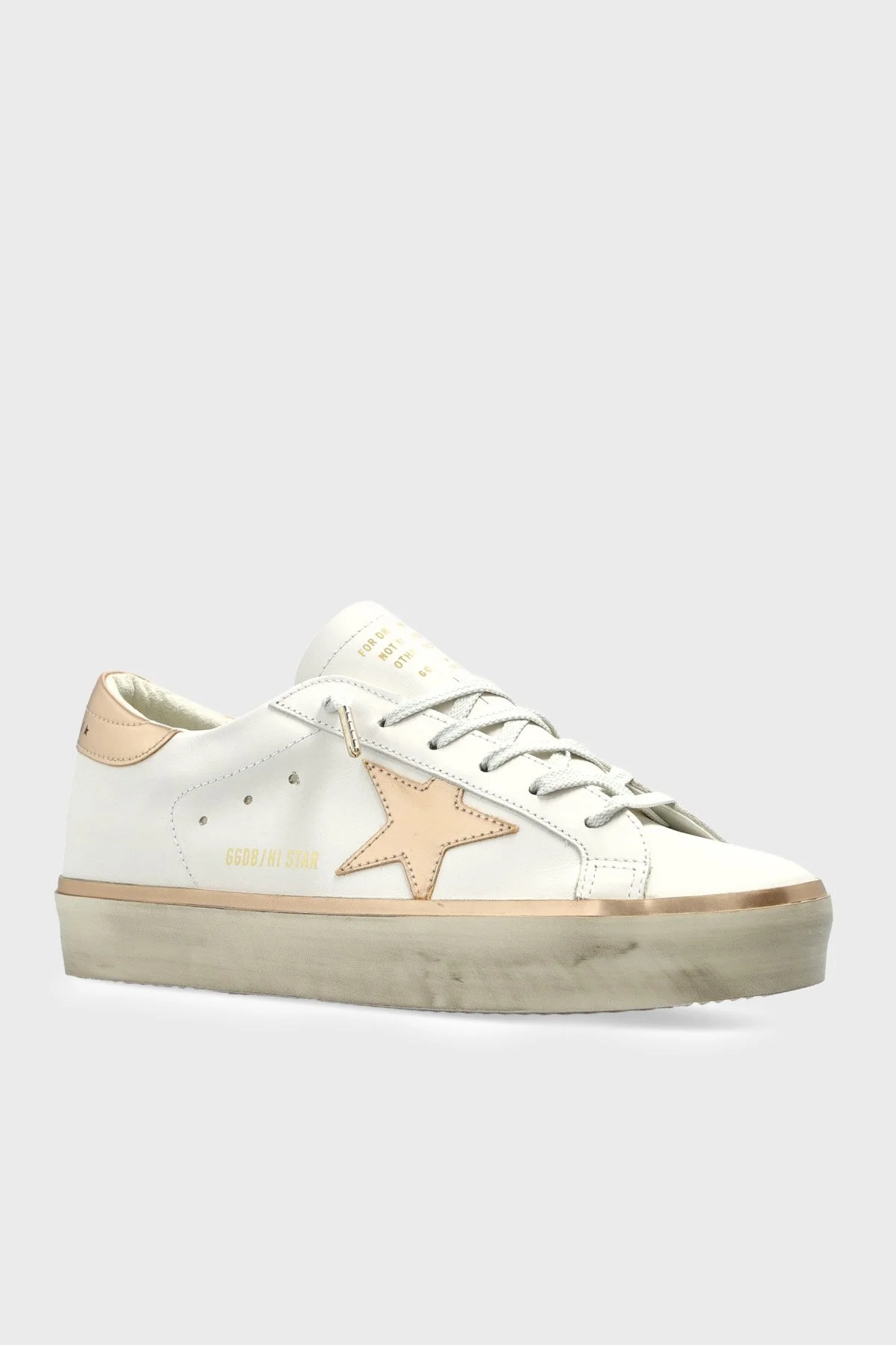 Golden Goose Logolu Deri Sneaker Kadın Ayakkabı GWF00118.F008128.10961 Beyaz - 4