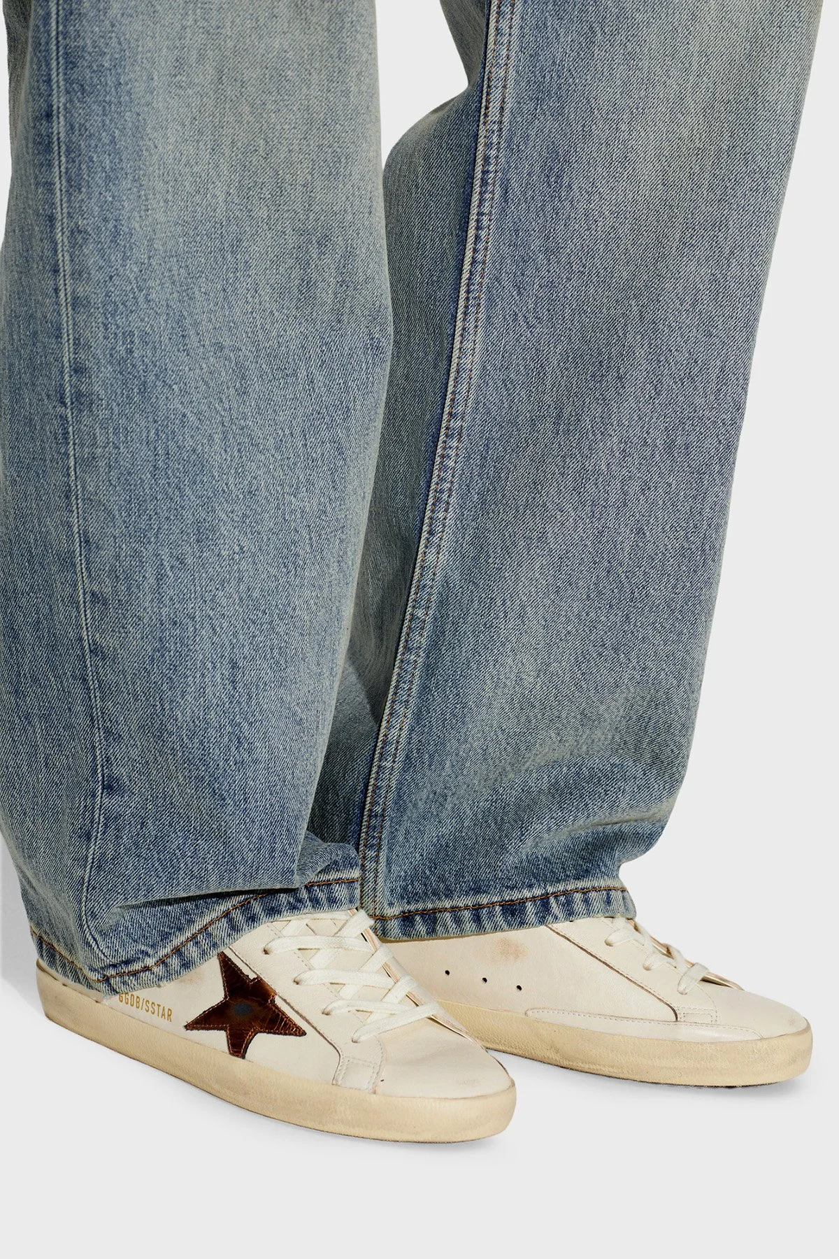 Golden Goose Logolu Deri Sneaker Kadın Ayakkabı GWF01002.F008692.12520 Beyaz - 2