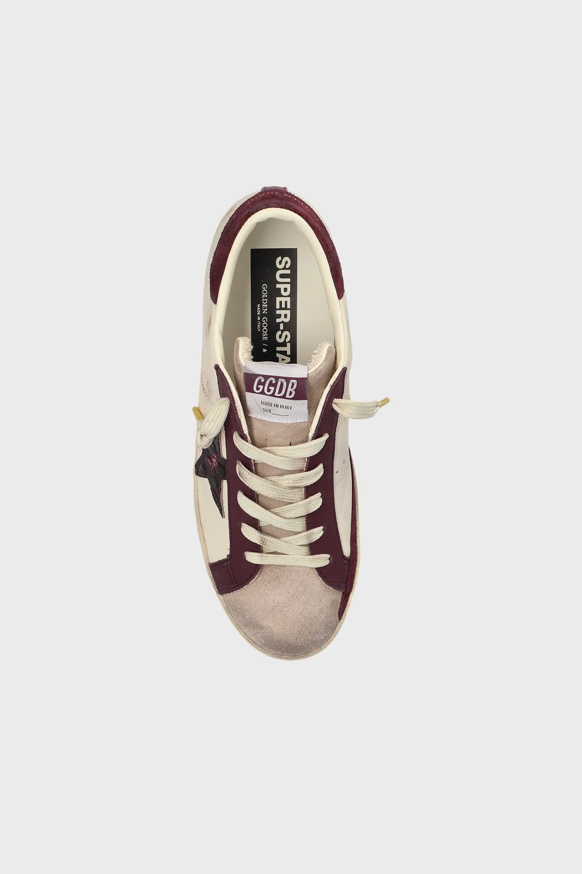 Golden Goose Logolu Deri Sneaker Kadın Ayakkabı GWF01002.F008761.15993 Bej-bordo - 6