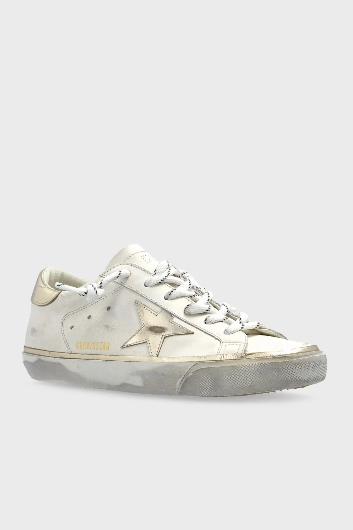 Golden Goose Logolu Hakiki Deri Sneaker Bayan Ayakkabı GWF00101.F007558.10698 Gümüş-Lacivert - 3