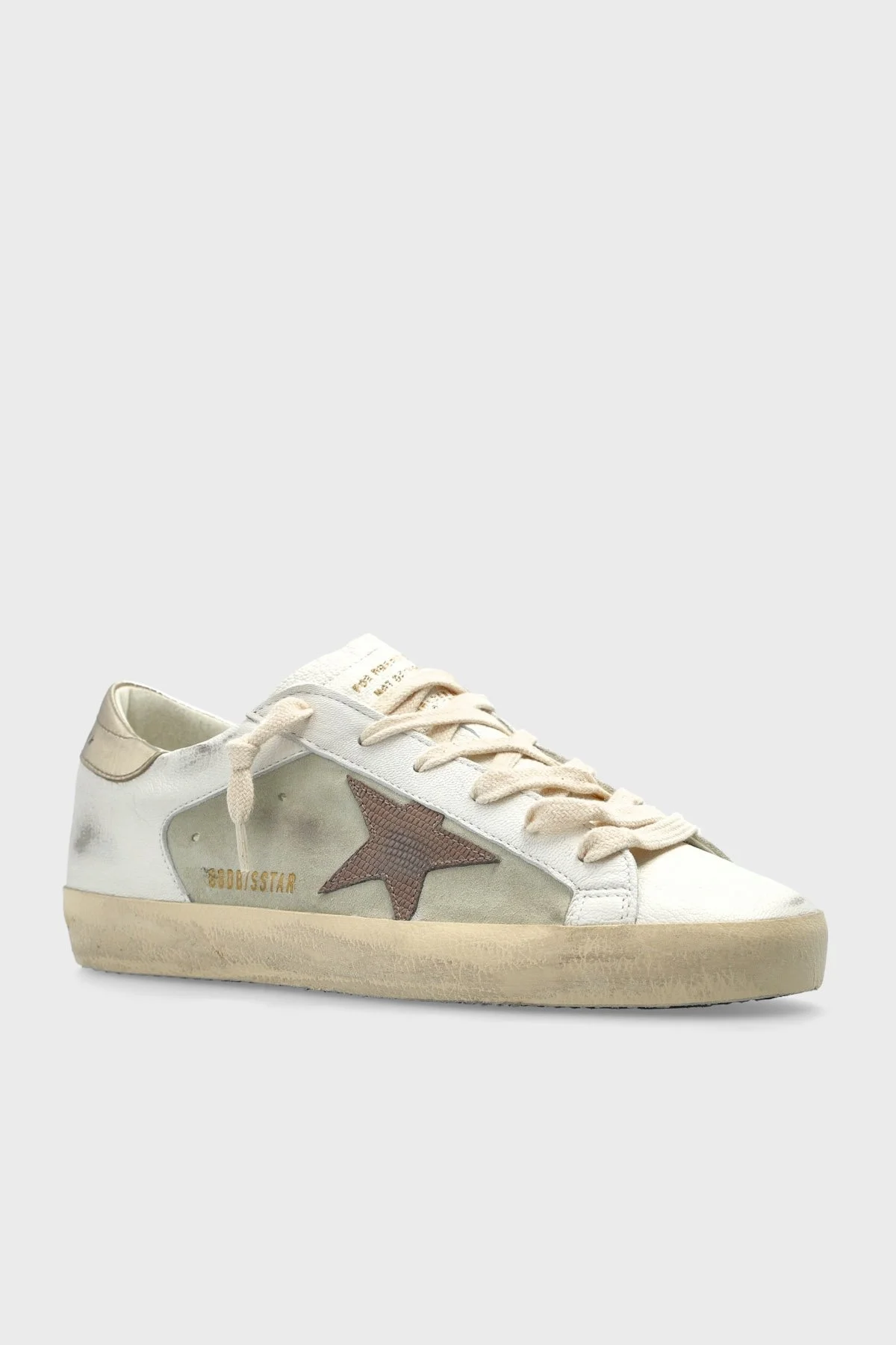 Golden Goose Logolu Hakiki Deri Sneaker Bayan Ayakkabı GWF00103.F006828.12174 BEYAZ-HAKİ - 8