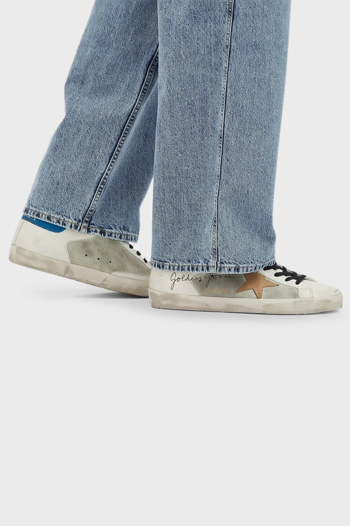 Golden Goose Logolu Hakiki Deri Sneaker Erkek Ayakkabı GMF00103.F006223.82720 BEYAZ - 2