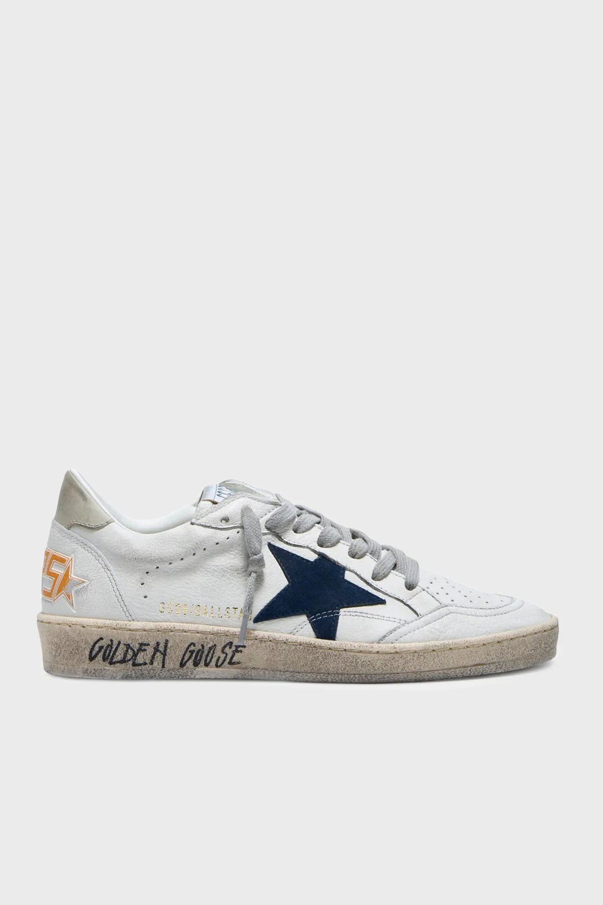Golden Goose Logolu Hakiki Deri Sneaker Erkek Ayakkabı GMF00117.F007571.11660 Beyaz - 1