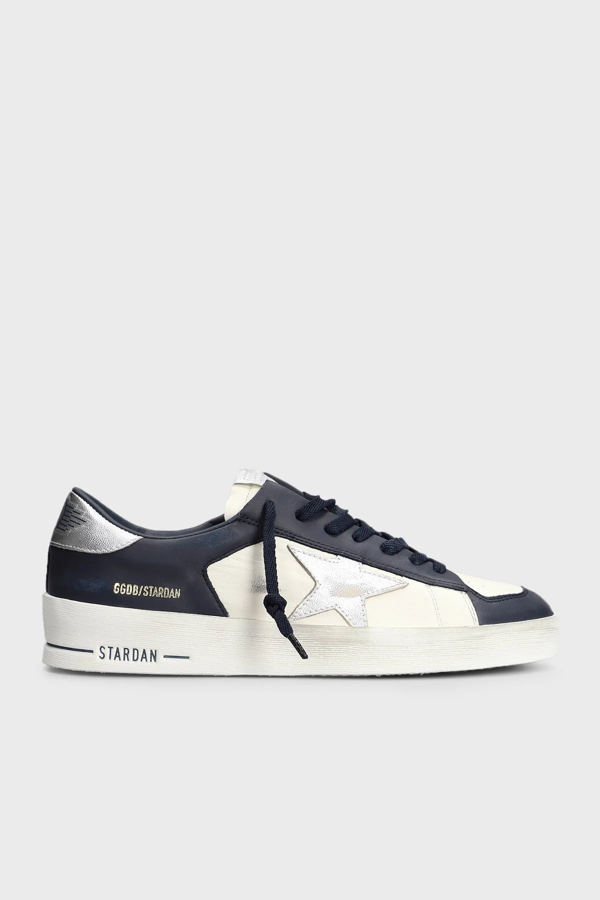Golden Goose Logolu Hakiki Deri Sneaker Erkek Ayakkabı GMF00333.F006910.82874 BEYAZ-LACİVERT - 1