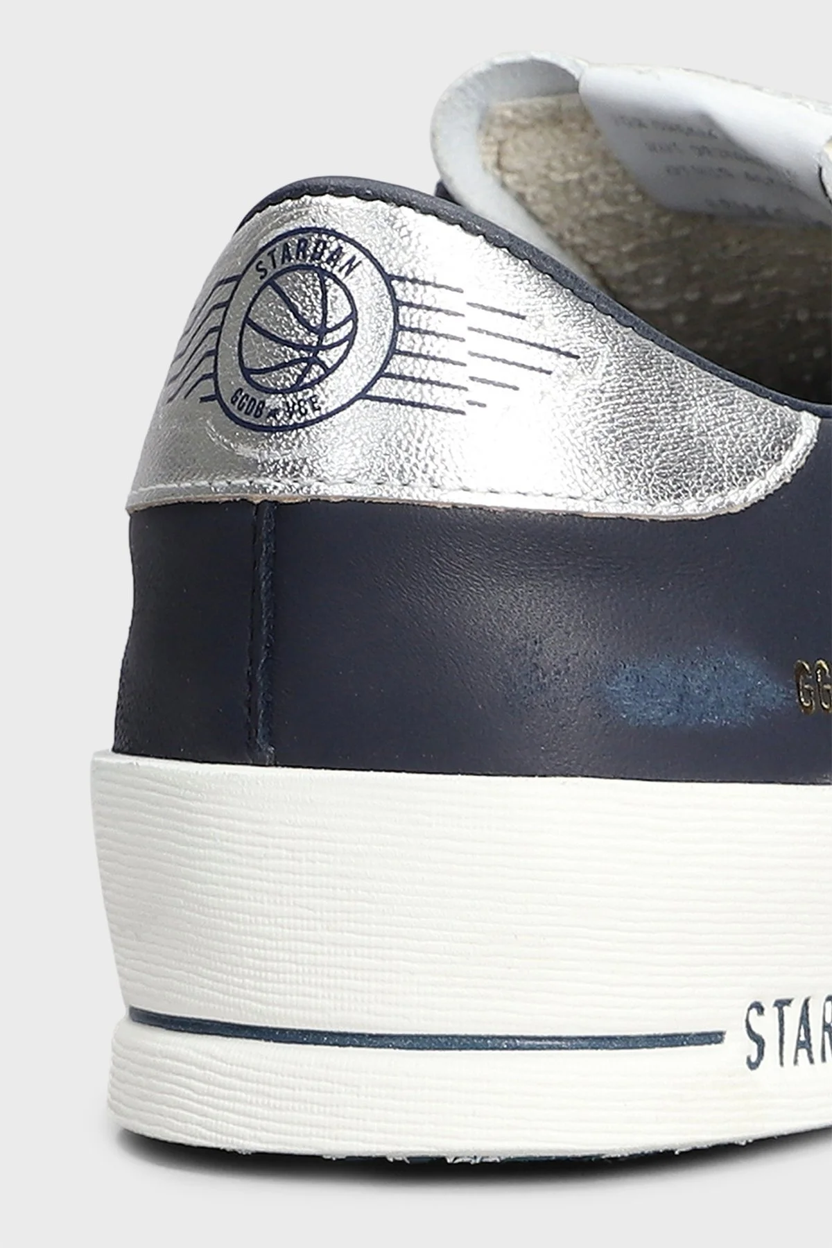 Golden Goose Logolu Hakiki Deri Sneaker Erkek Ayakkabı GMF00333.F006910.82874 BEYAZ-LACİVERT - 5