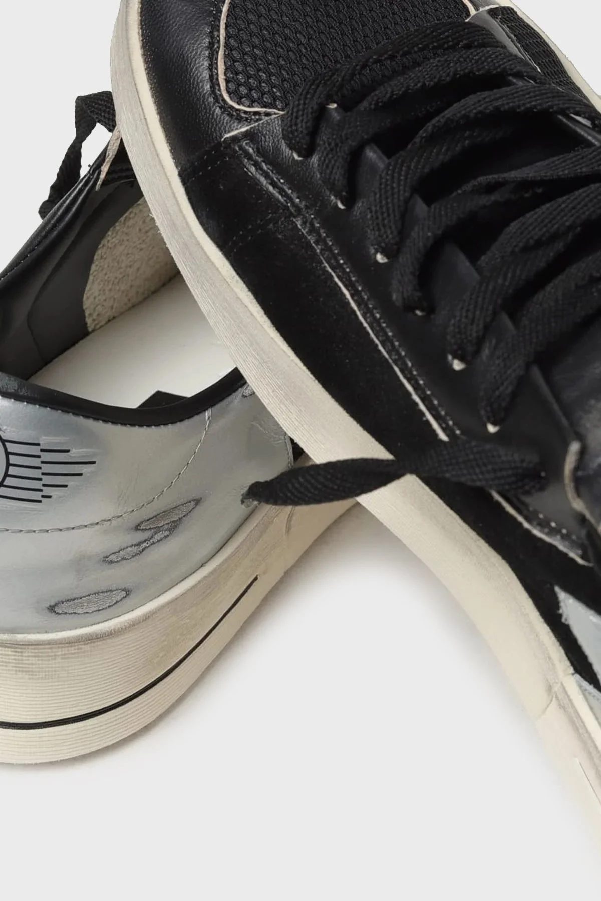 Golden Goose Logolu Hakiki Deri Sneaker Erkek Ayakkabı GMF00370.F004118.90179 SİYAH - 4