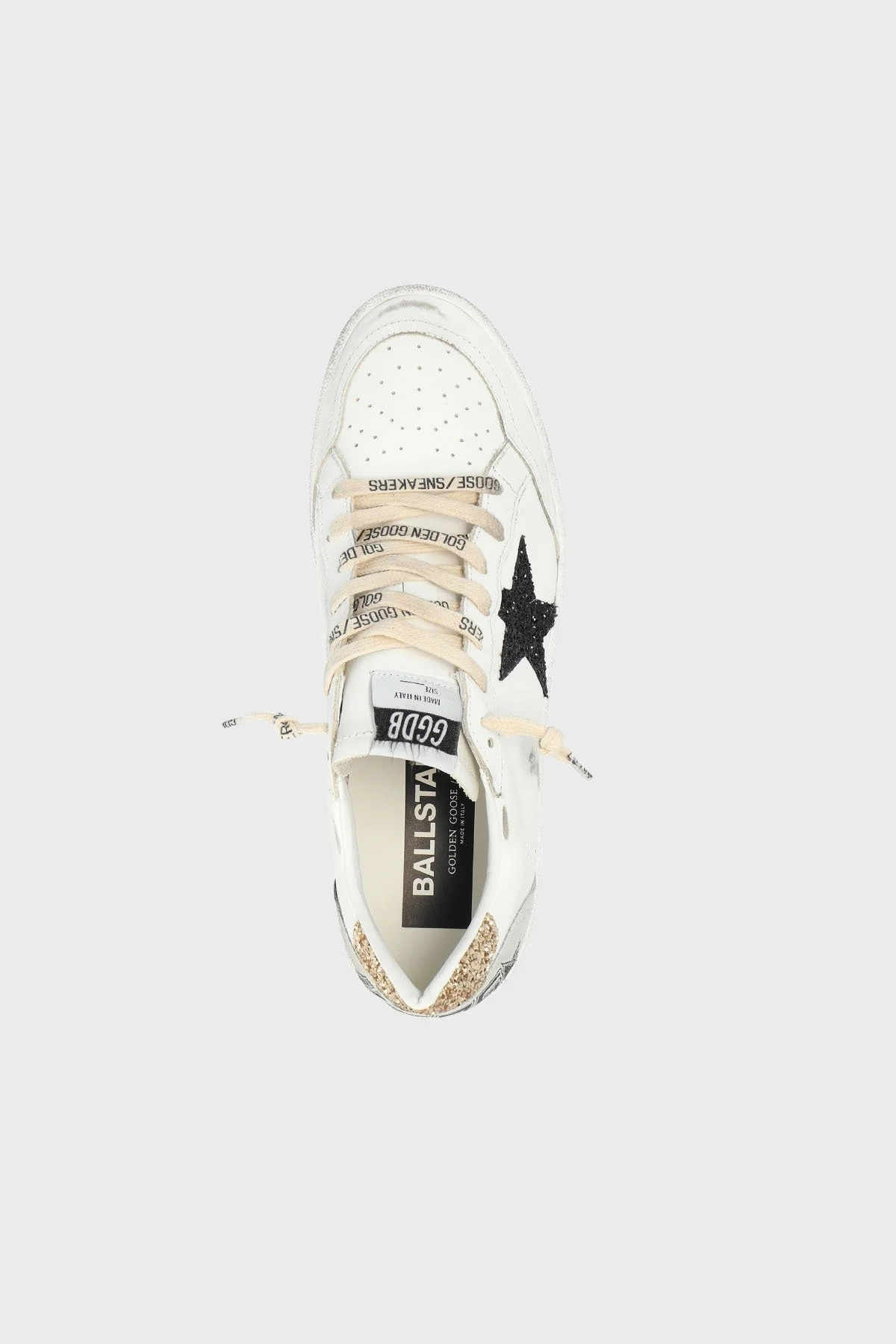 Golden Goose Logolu Parlak Taşlı Hakiki Deri Sneaker Bayan Ayakkabı GWF00117.F006118.10750 BEYAZ - 4