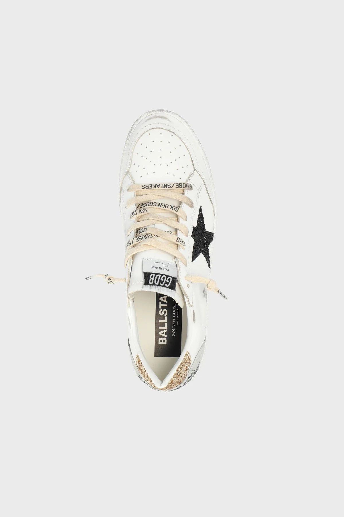Golden Goose Logolu Parlak Taşlı Hakiki Deri Sneaker Kadın Ayakkabı GWF00117.F006118.10750 Beyaz - 4