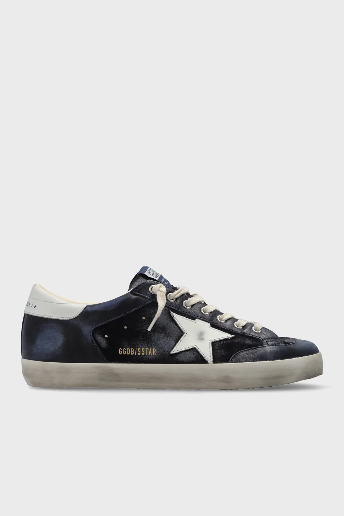 Golden Goose Logolu Süet Deri Sneaker Erkek Ayakkabı GMF01118.F008620.50789 Lacivert-beyaz - 1