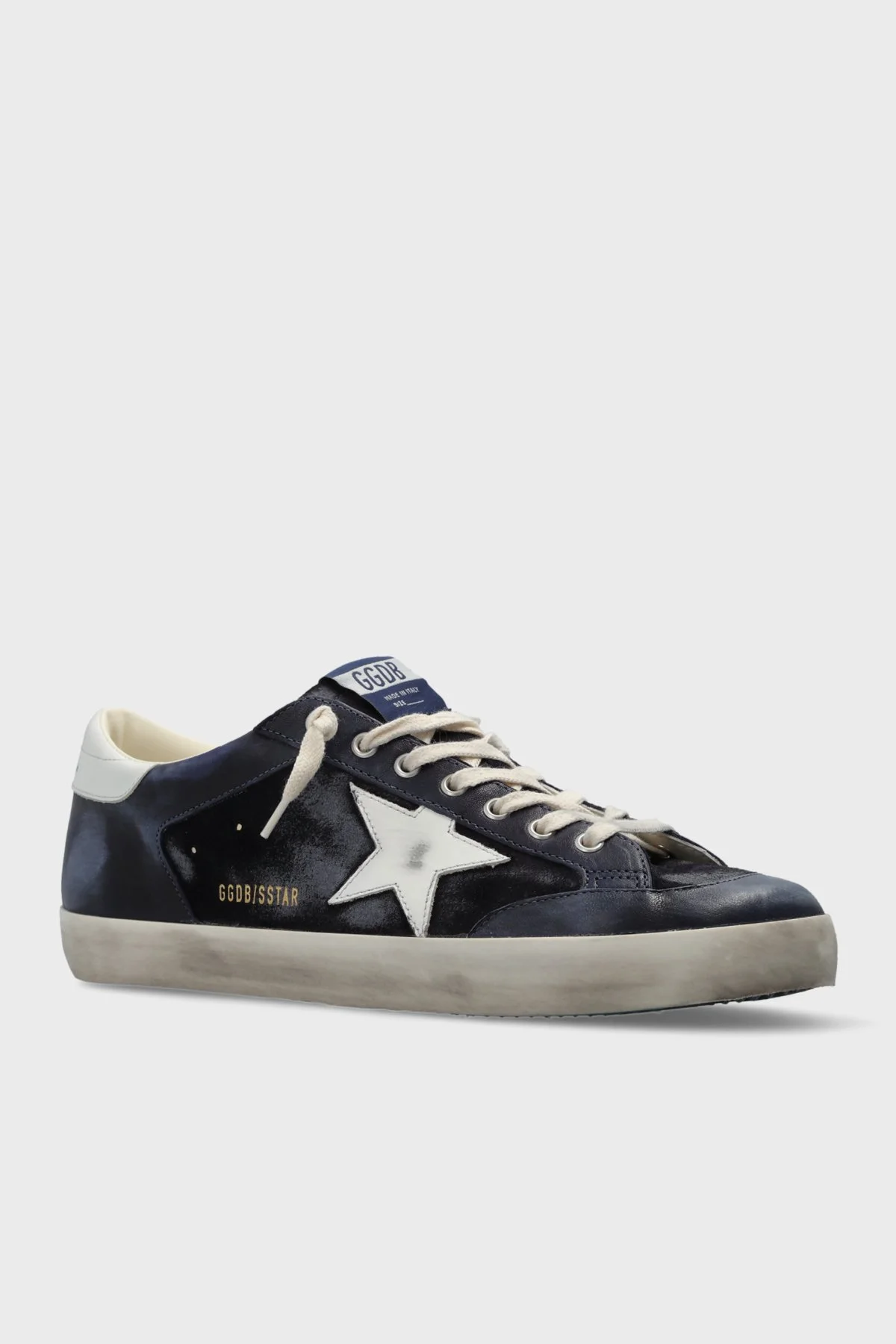Golden Goose Logolu Süet Deri Sneaker Erkek Ayakkabı GMF01118.F008620.50789 Lacivert-beyaz - 4