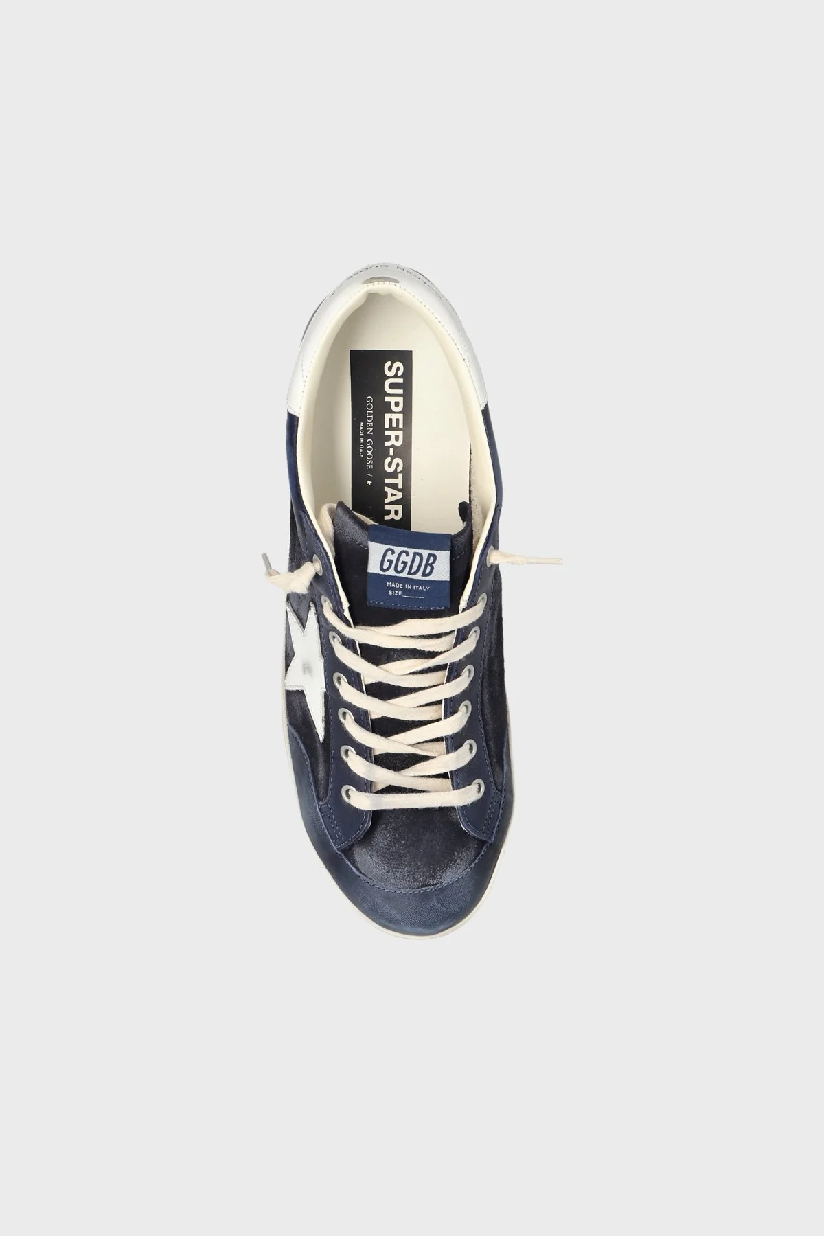 Golden Goose Logolu Süet Deri Sneaker Erkek Ayakkabı GMF01118.F008620.50789 Lacivert-beyaz - 5