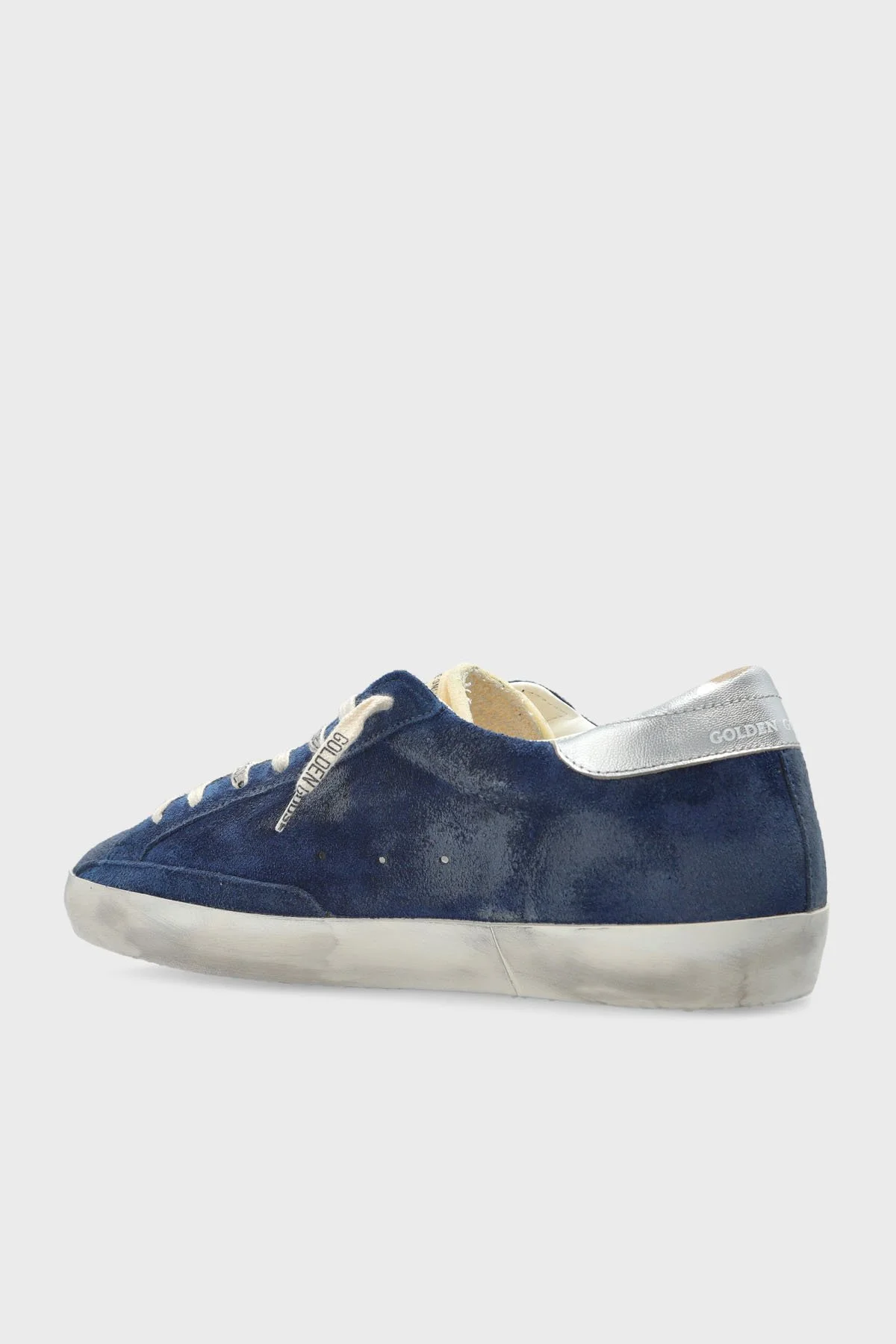 Golden Goose Logolu Süet Sneaker Erkek Ayakkabı GMF00101.F007531.50937 MAVİ - 3