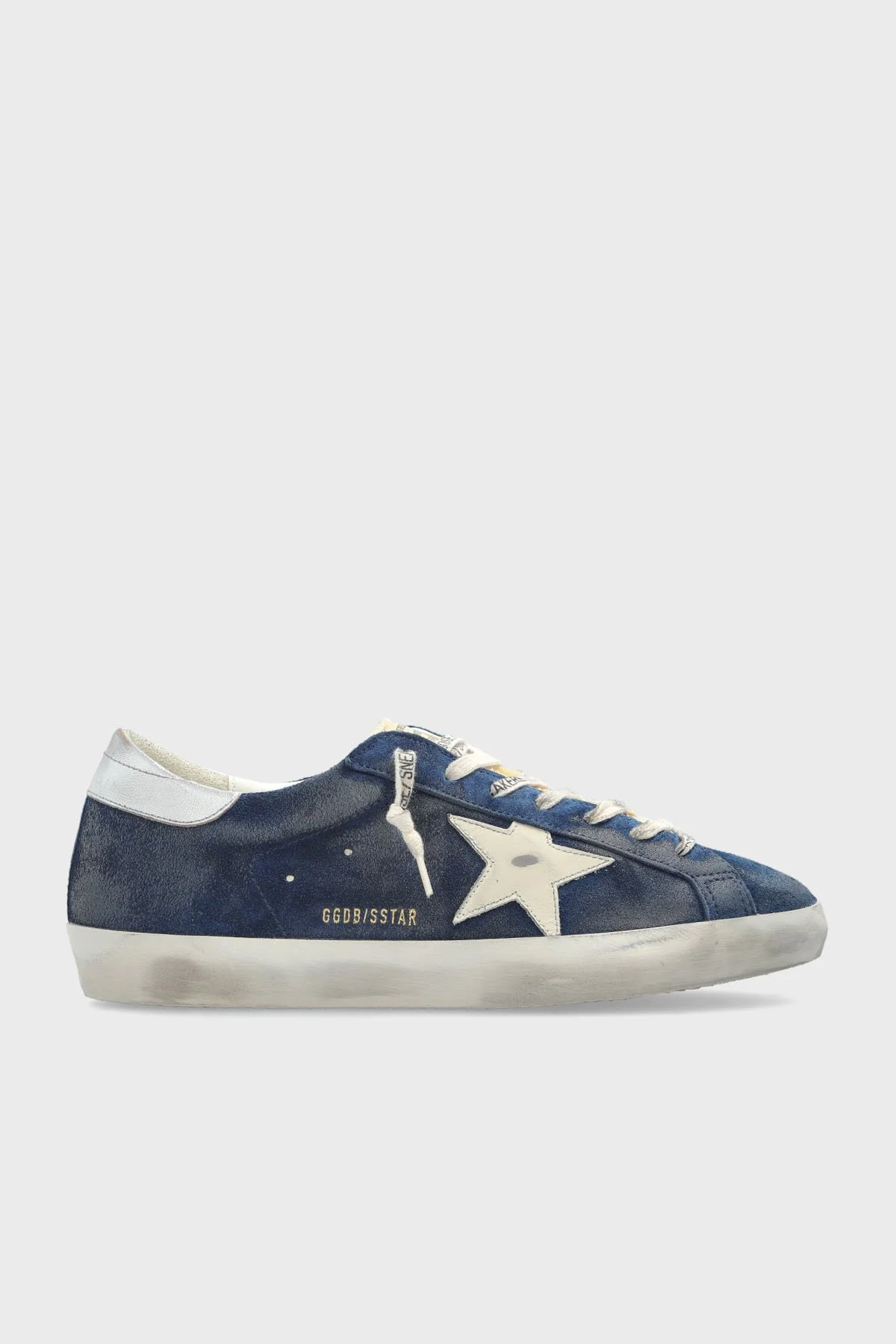 Golden Goose Logolu Süet Sneaker Erkek Ayakkabı GMF00101.F007531.50937 Mavi - 1
