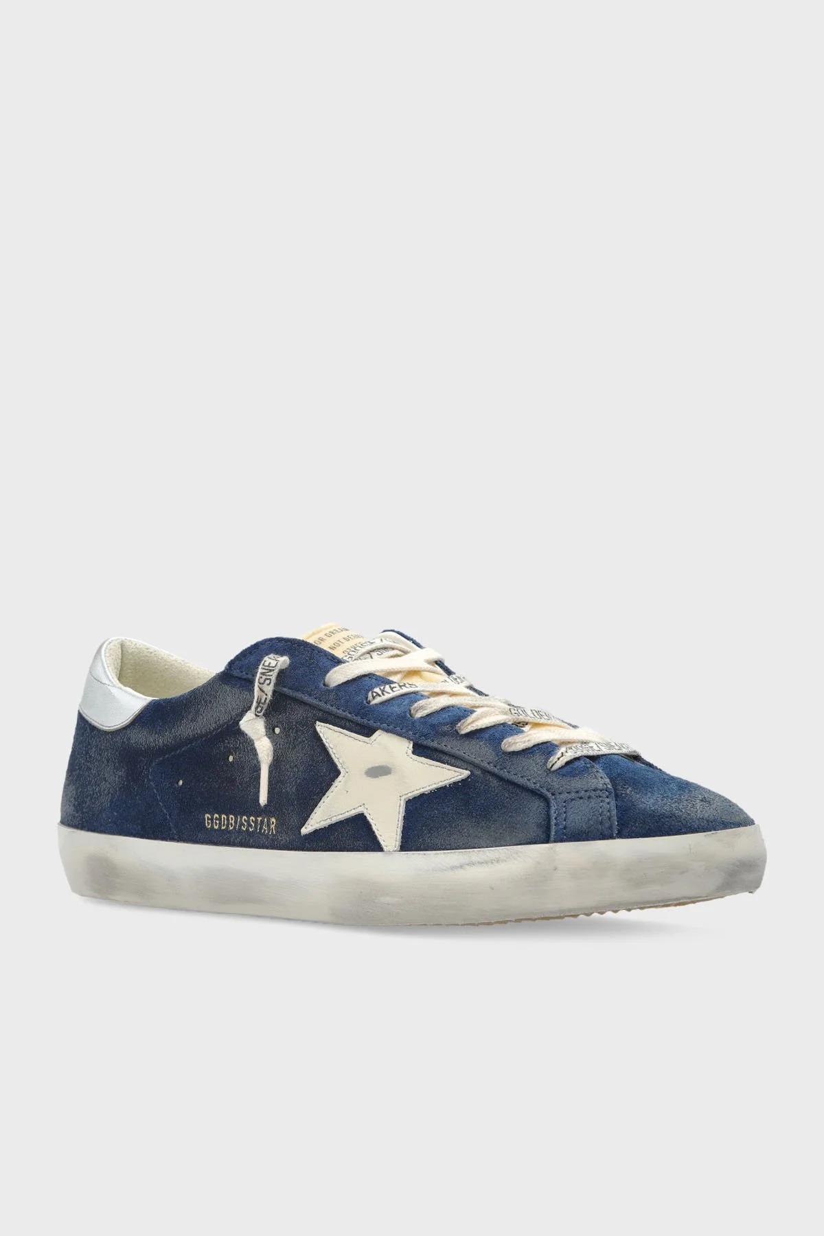 Golden Goose Logolu Süet Sneaker Erkek Ayakkabı GMF00101.F007531.50937 Mavi - 4