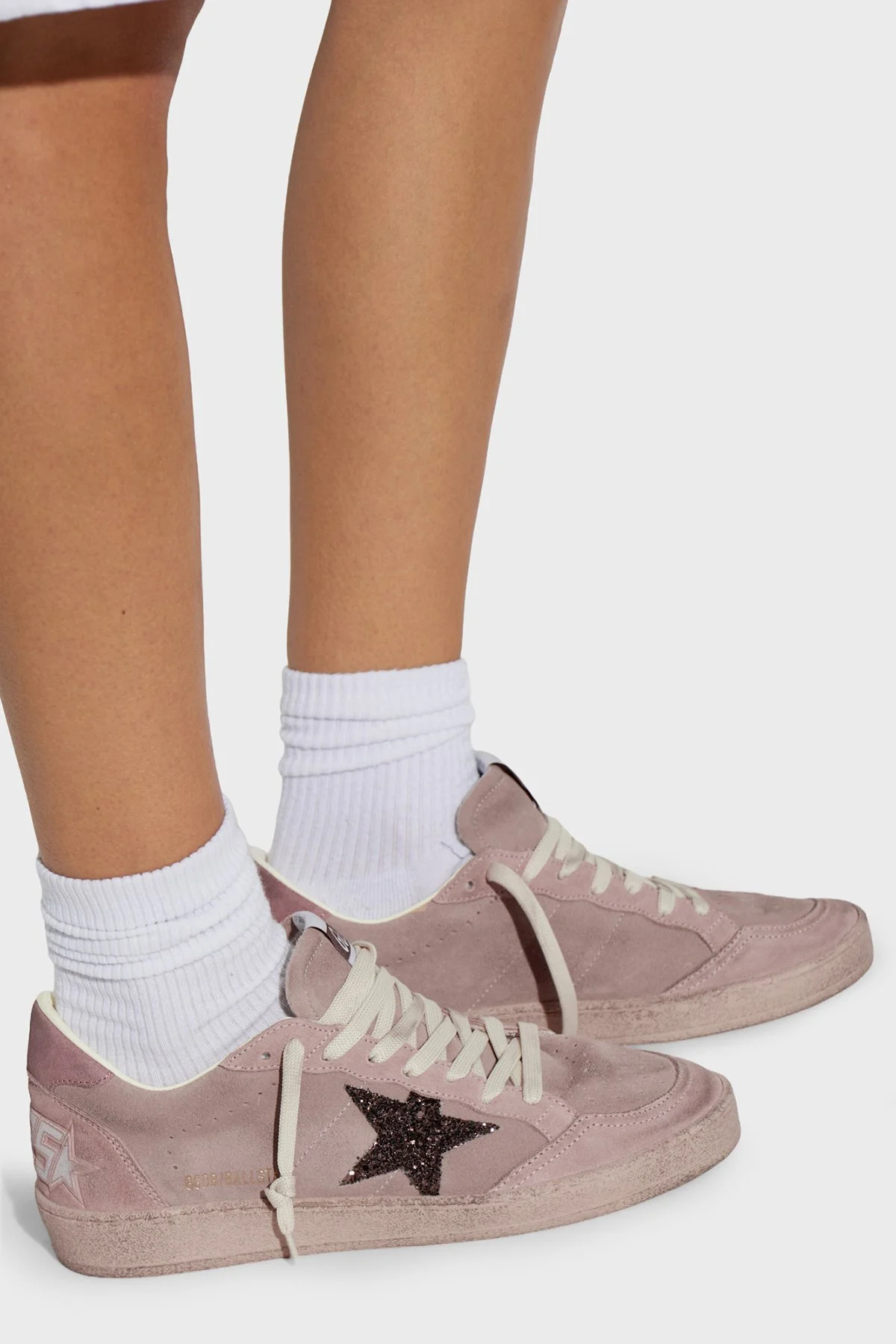 Golden Goose Logolu Süet Sneaker Kadın Ayakkabı GWF00117.F008694.25819 Pudra - 2