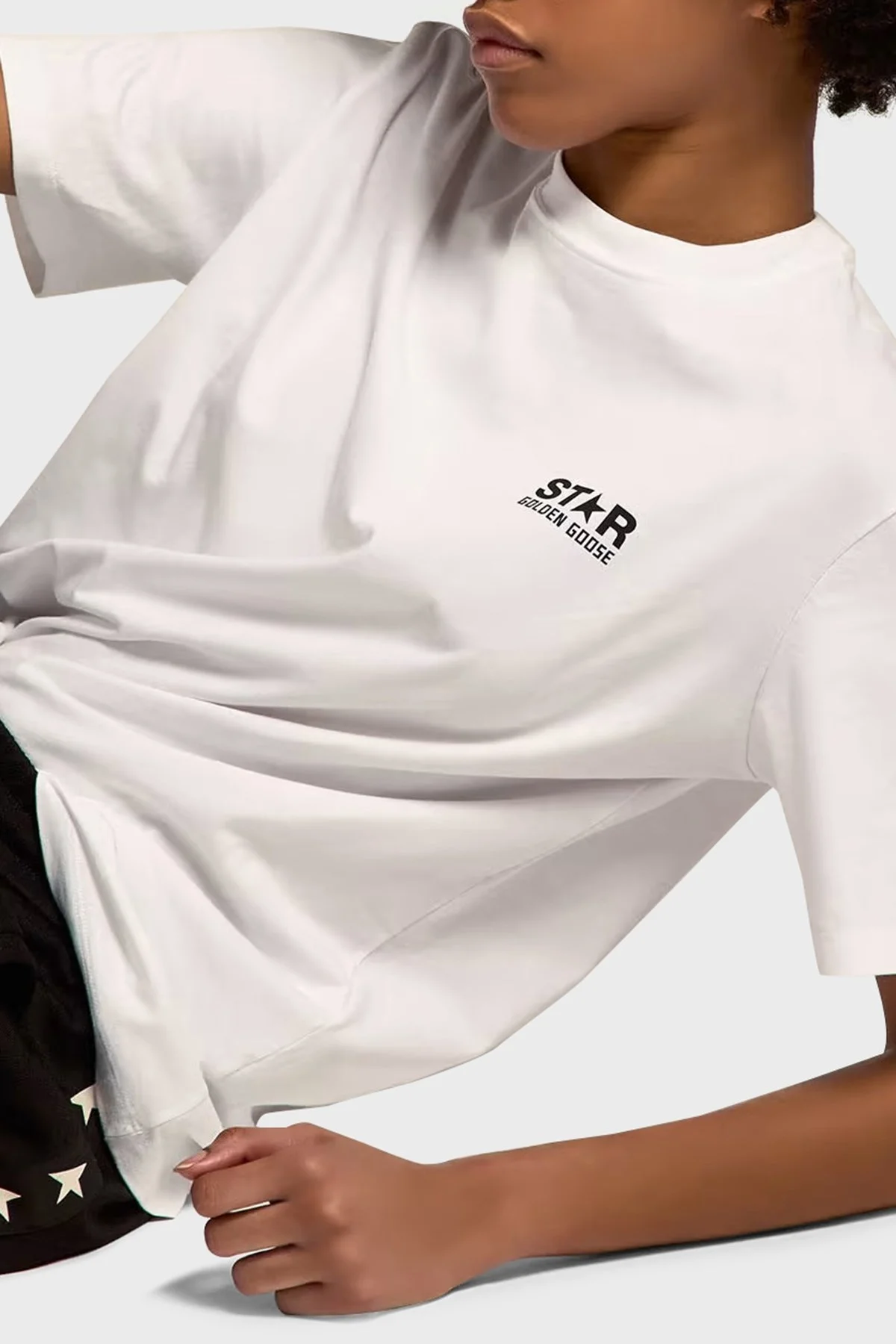 Golden Goose Pamuklu Baskılı Regular Fit Bisiklet Yaka Bayan T Shirt GWP01220.P000879.10283 BEYAZ - 2