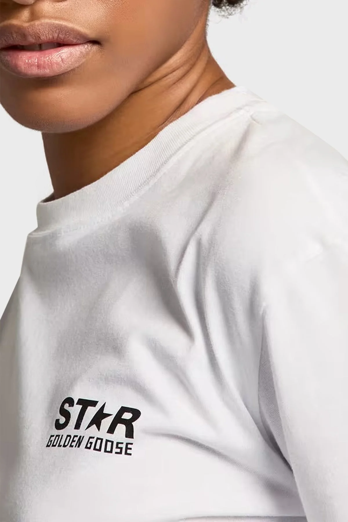 Golden Goose Pamuklu Baskılı Regular Fit Bisiklet Yaka Bayan T Shirt GWP01220.P000879.10283 BEYAZ - 4