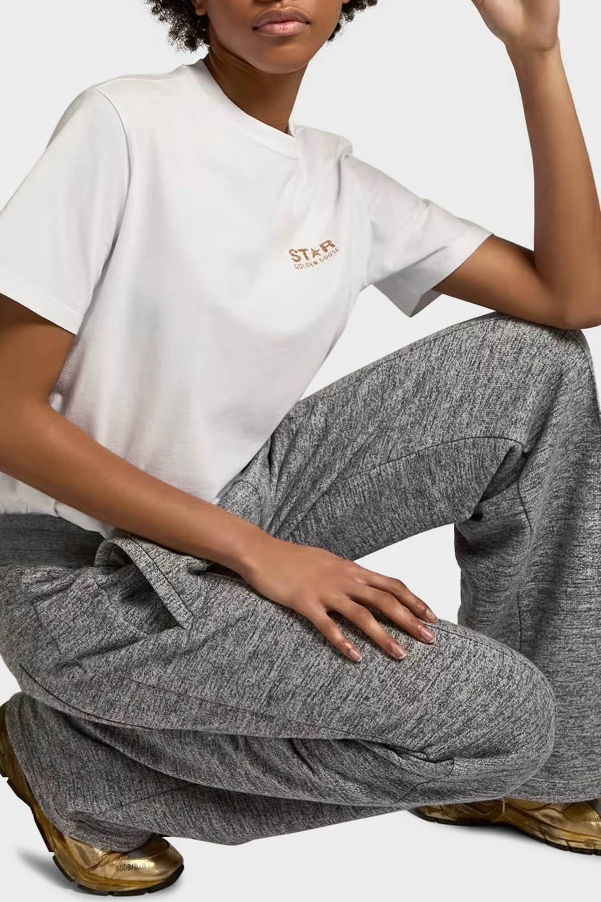 Golden Goose Pamuklu Baskılı Regular Fit Bisiklet Yaka Bayan T Shirt GWP01220.P000880.10272 BEYAZ - 3