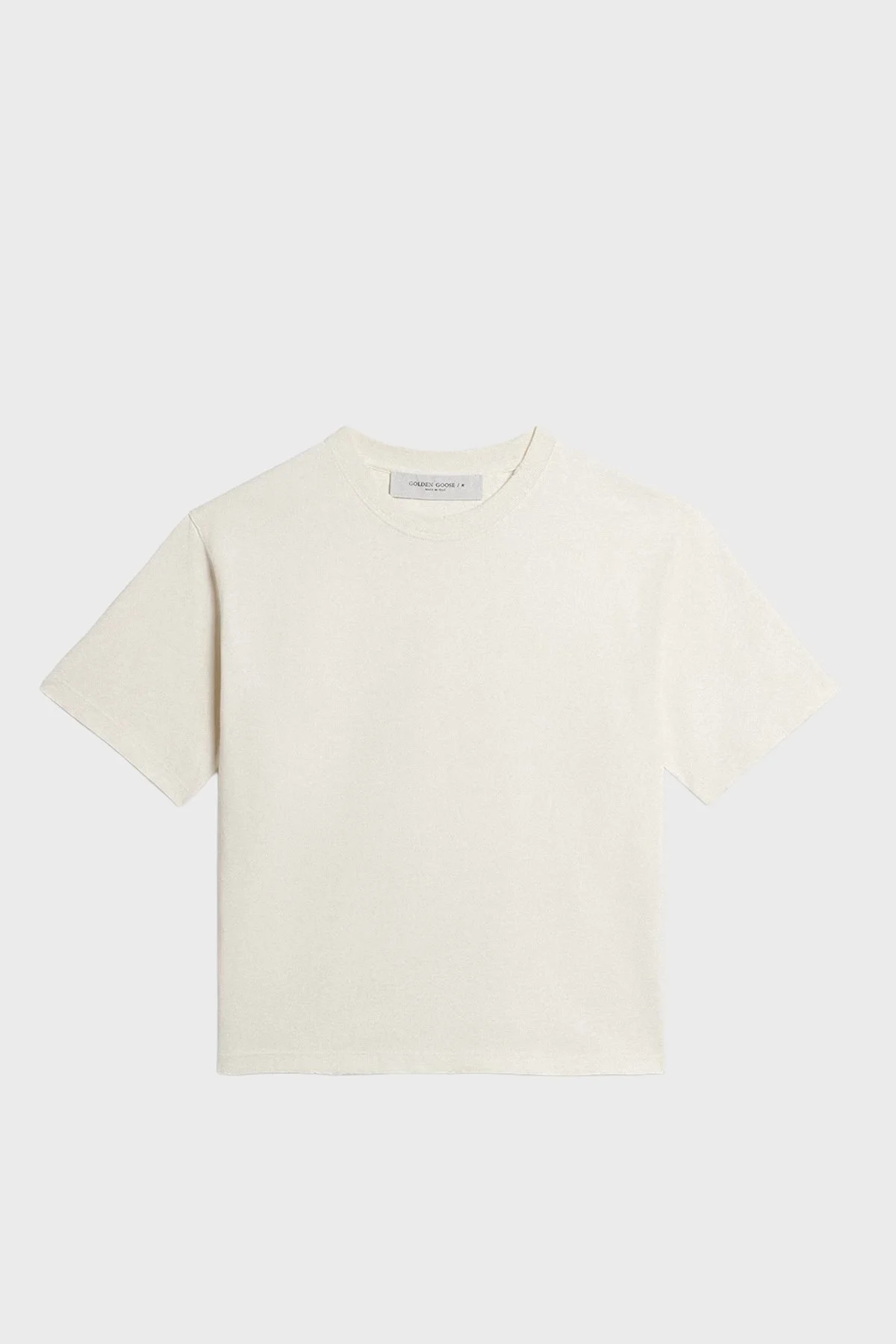 Golden Goose Pamuklu Loose Fit Logo Detaylı Kadın T Shirt GWP01874.P001576.11560 EKRU - 4