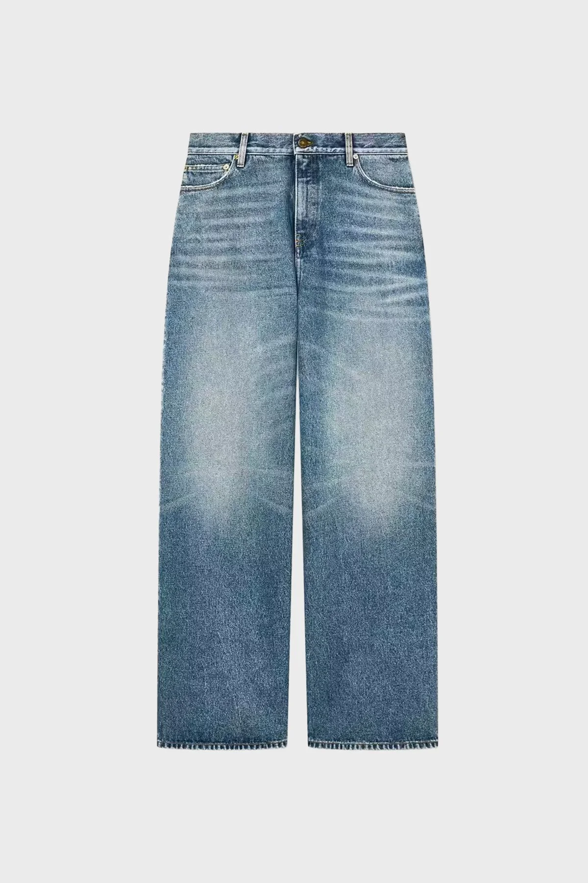 Golden Goose Pamuklu Loose Fit Yüksek Bel Jeans Kadın Kot Pantolon GWP02079.P000621.50100 Lacivert - 4