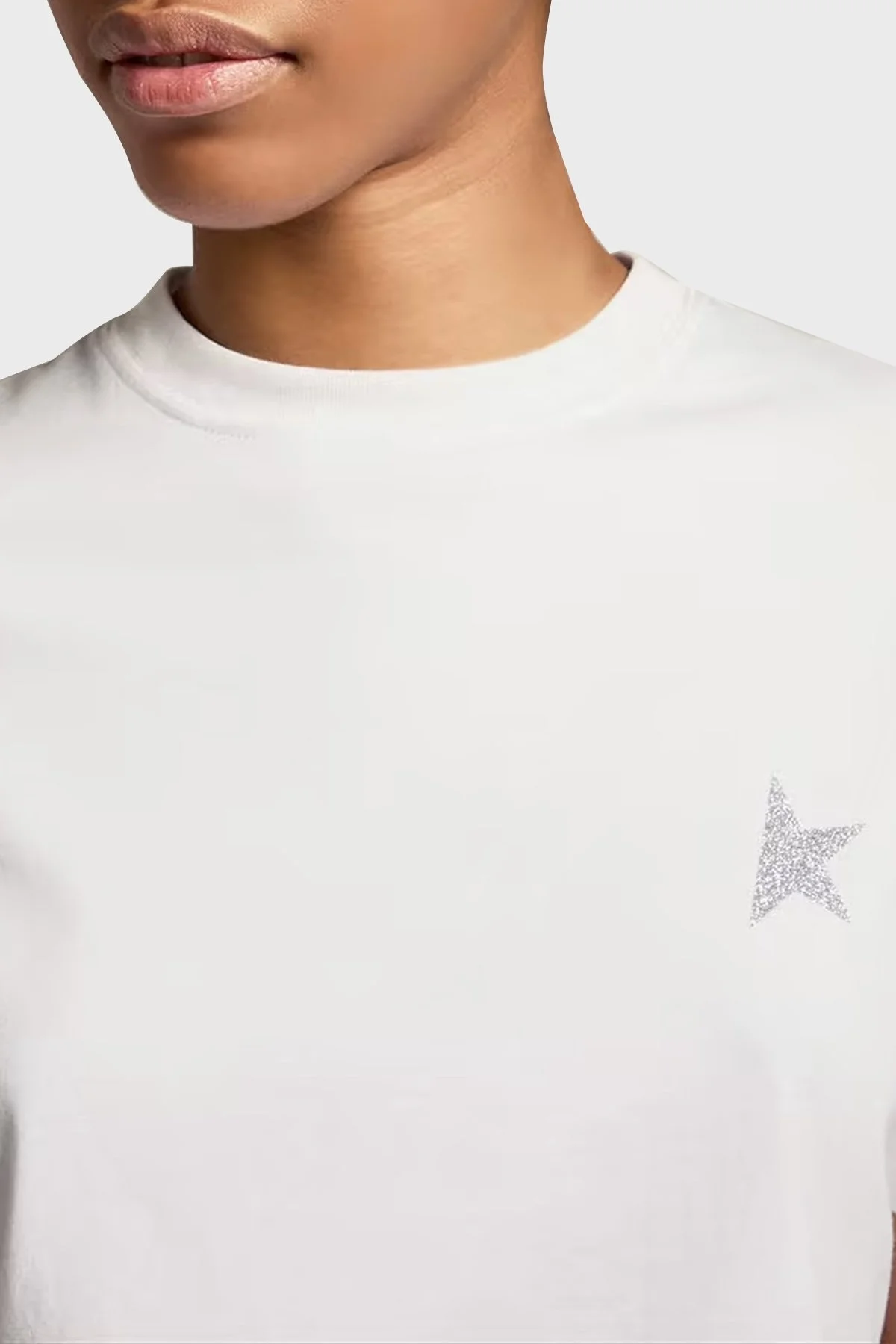 Golden Goose Pamuklu Baskılı Regular Fit Bisiklet Yaka Bayan T Shirt GWP01220.P000594.80185 BEYAZ - 2