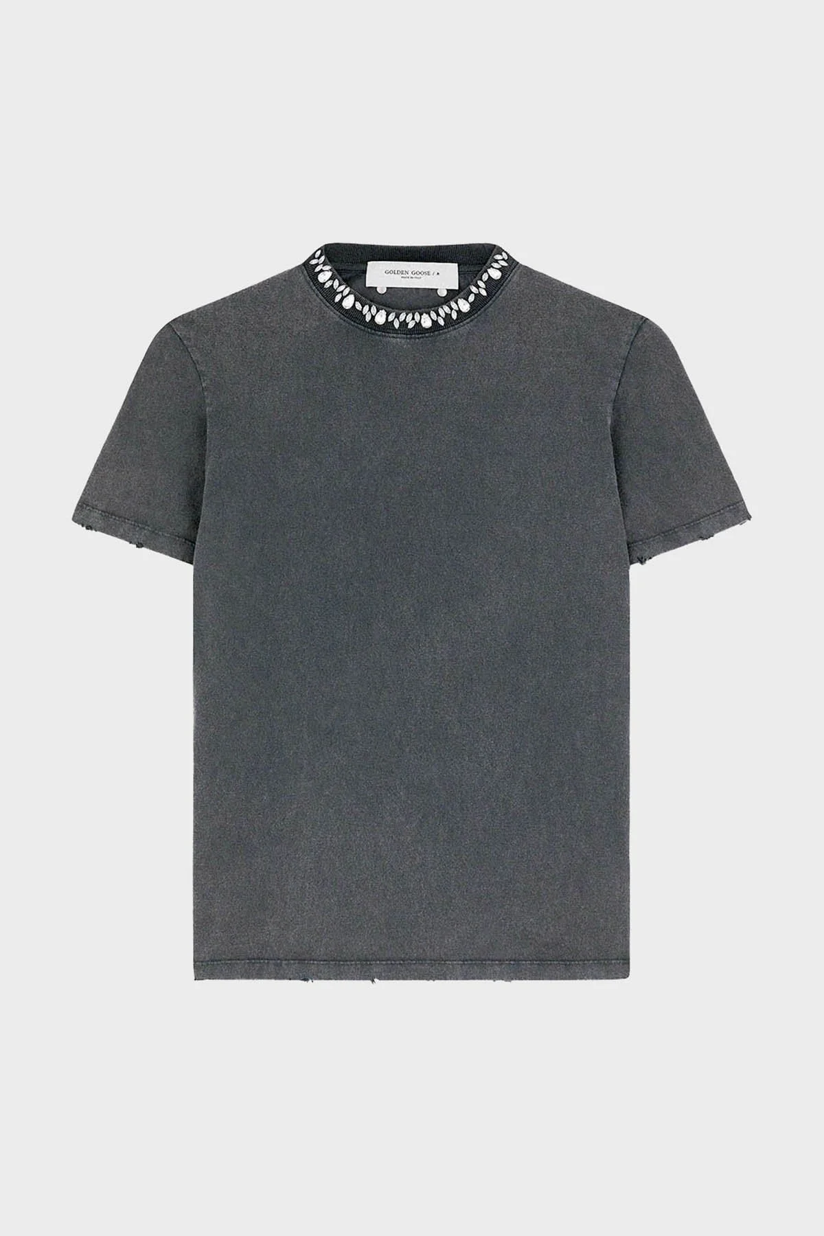 Golden Goose Pamuklu Regular Fit Bisiklet Yaka Bayan T Shirt GWP01220.P000670.60318 ANTRASİT - 4