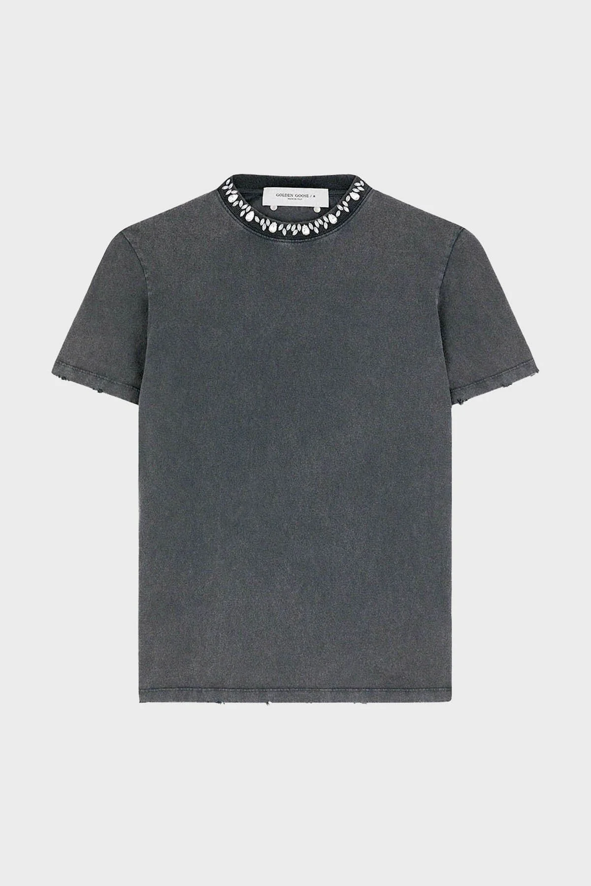 Golden Goose Pamuklu Regular Fit Bisiklet Yaka Kadın T Shirt GWP01220.P000670.60318 Antrasit - 4