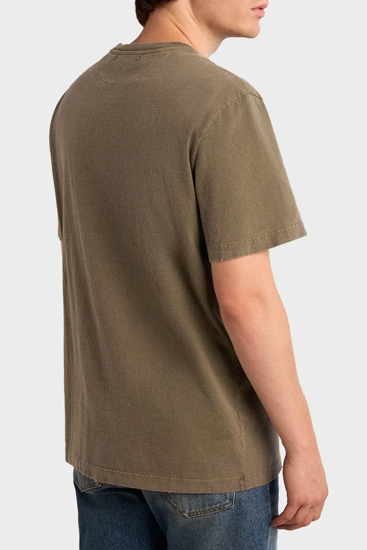 Golden Goose Pamuklu Regular Fit Bisiklet Yaka Erkek T Shirt GMP01220.P000671.35479 HAKİ - 2