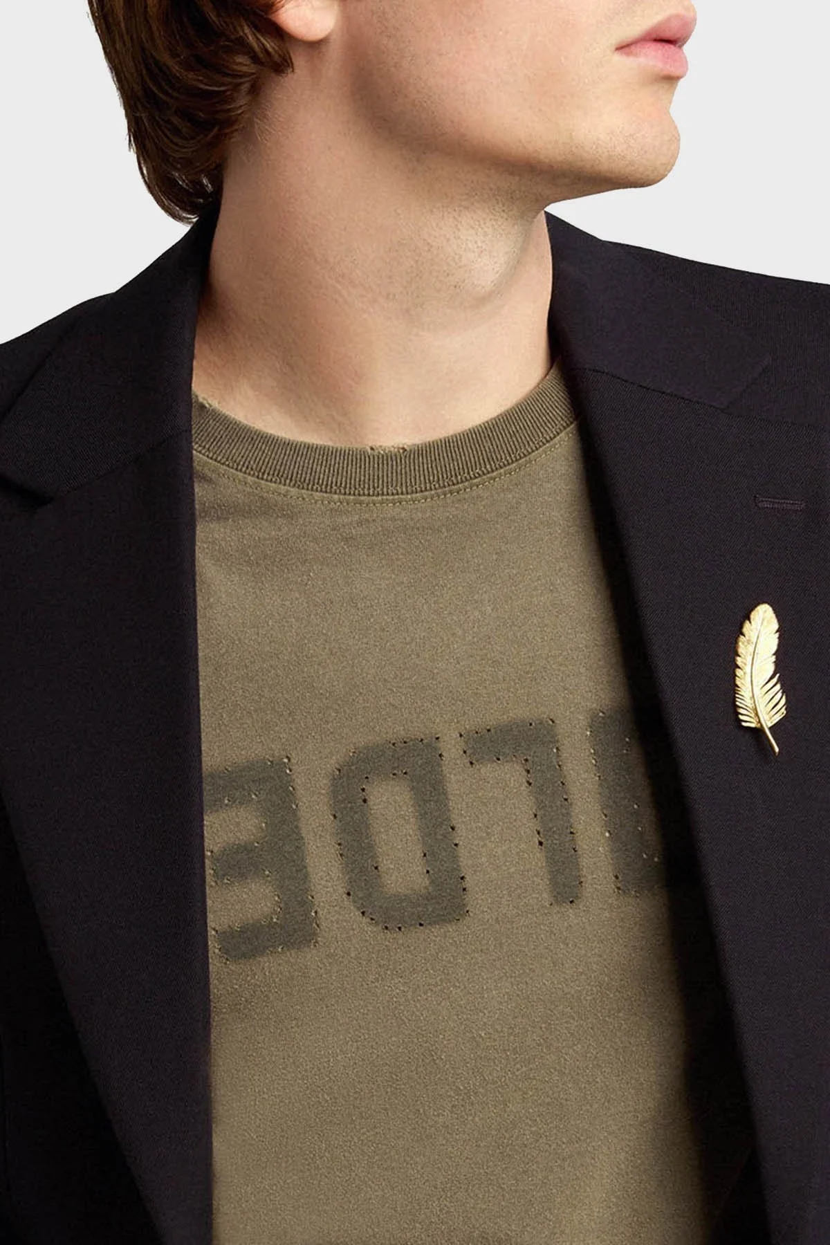 Golden Goose Pamuklu Regular Fit Bisiklet Yaka Erkek T Shirt GMP01220.P000671.35479 HAKİ - 4