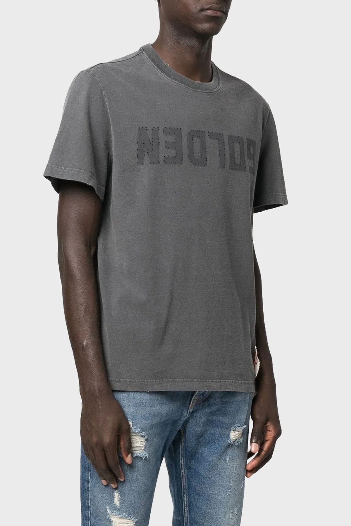 Golden Goose Pamuklu Regular Fit Bisiklet Yaka Erkek T Shirt GMP01220.P000671.60318 ANTRASİT - 1
