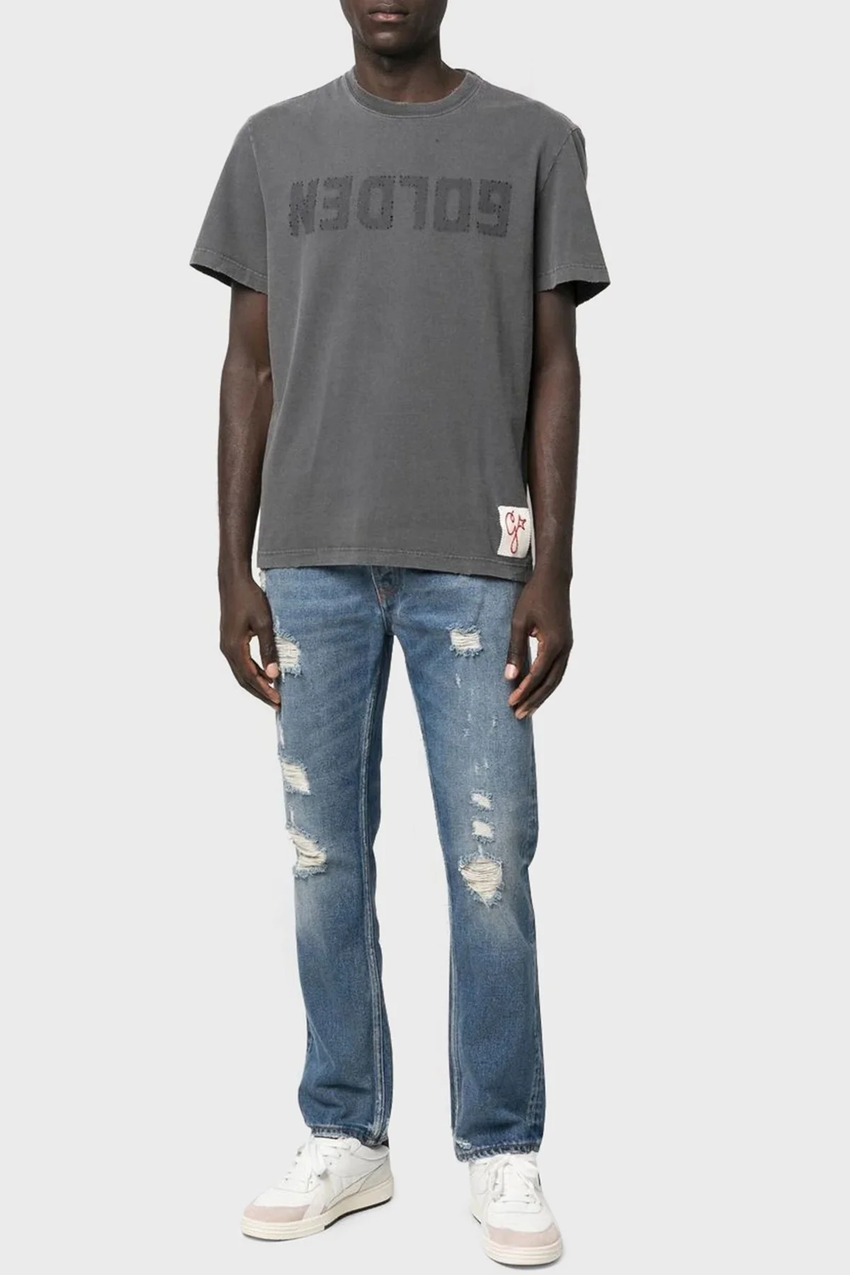 Golden Goose Pamuklu Regular Fit Bisiklet Yaka Erkek T Shirt GMP01220.P000671.60318 ANTRASİT - 2