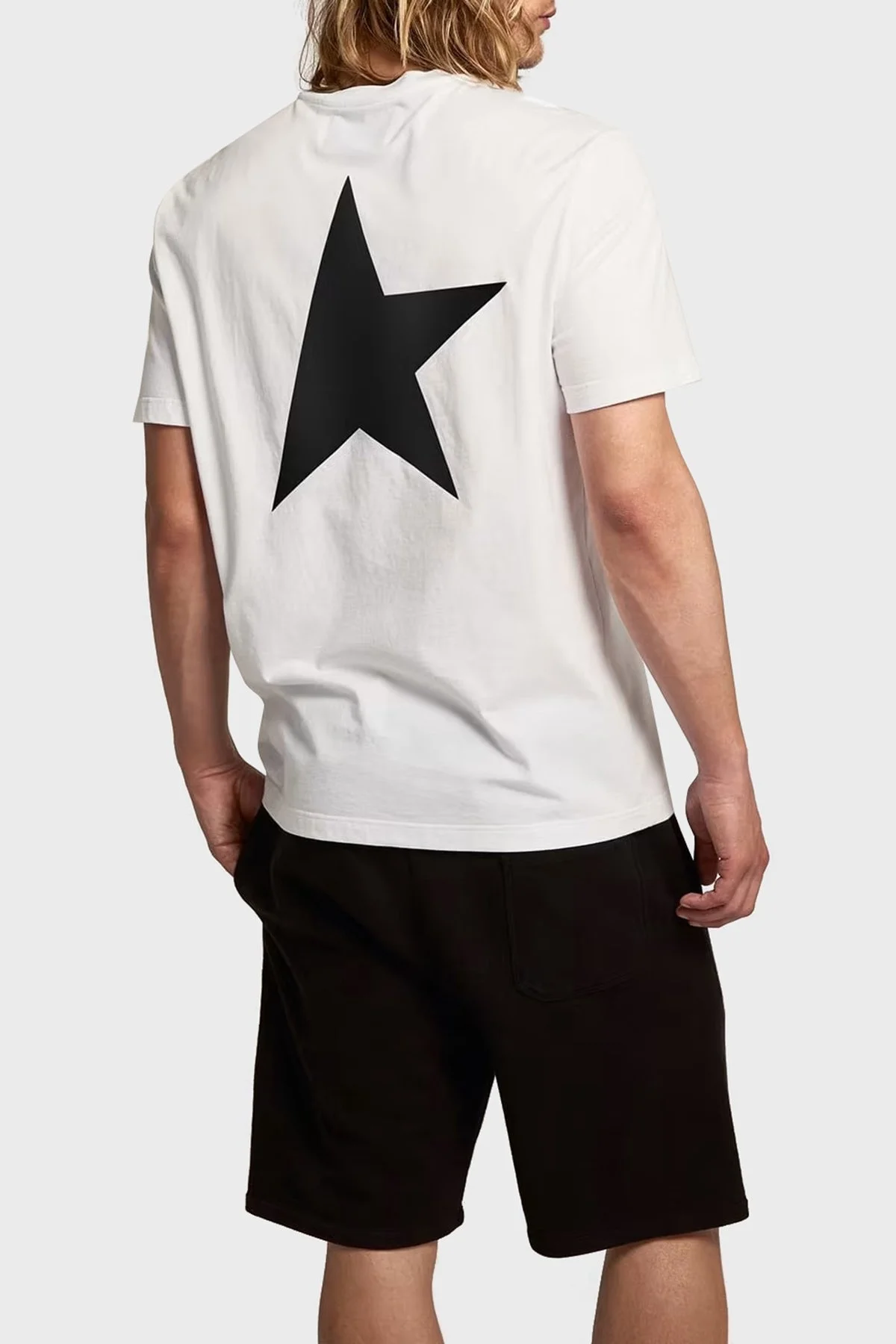 Golden Goose Pamuklu Regular Fit Bisiklet Yaka Erkek T Shirt GMP01220.P000879.10283 BEYAZ - 1