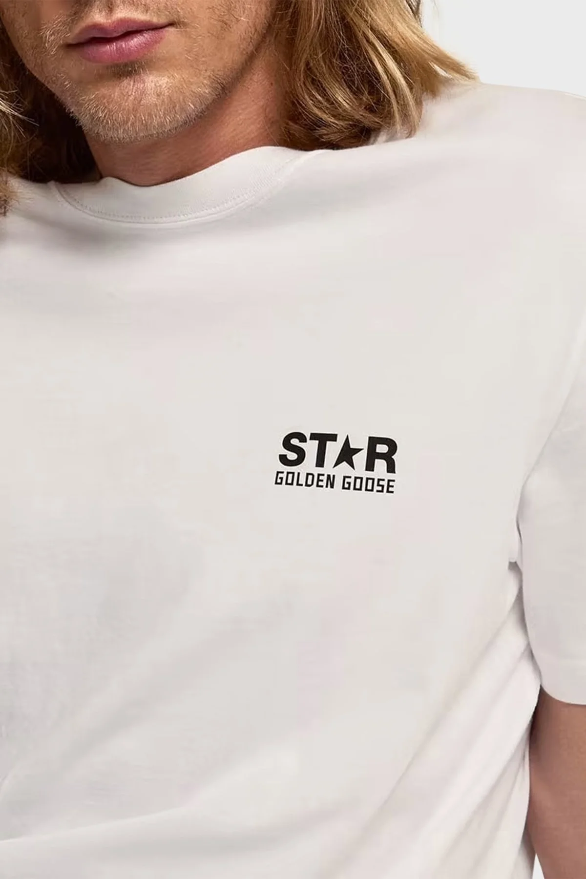 Golden Goose Pamuklu Regular Fit Bisiklet Yaka Erkek T Shirt GMP01220.P000879.10283 BEYAZ - 2