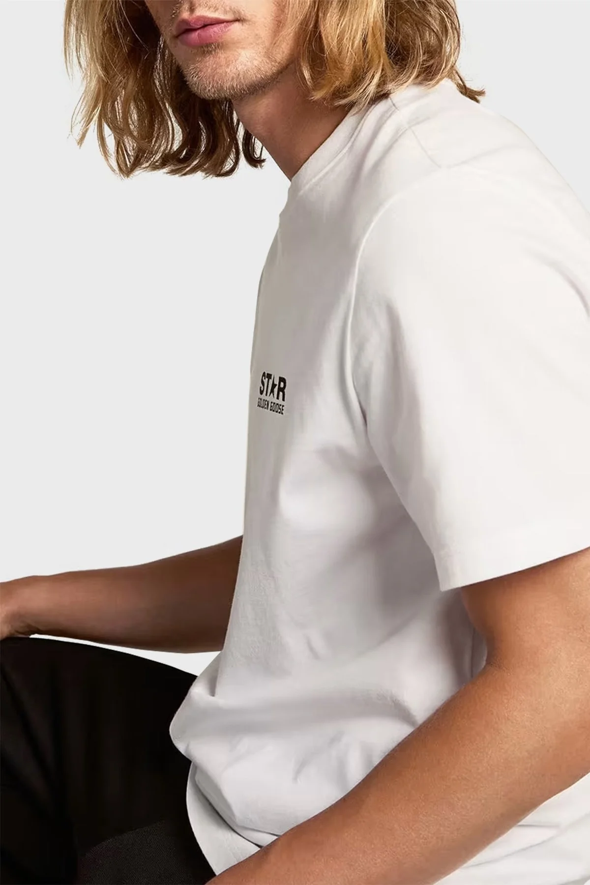 Golden Goose Pamuklu Regular Fit Bisiklet Yaka Erkek T Shirt GMP01220.P000879.10283 BEYAZ - 3
