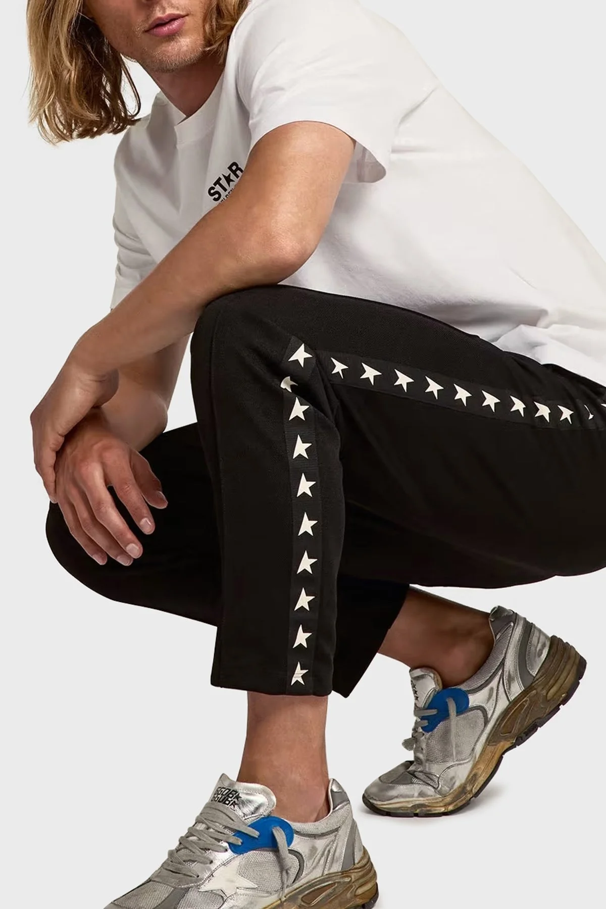 Golden Goose Pamuklu Regular Fit Bisiklet Yaka Erkek T Shirt GMP01220.P000879.10283 BEYAZ - 4