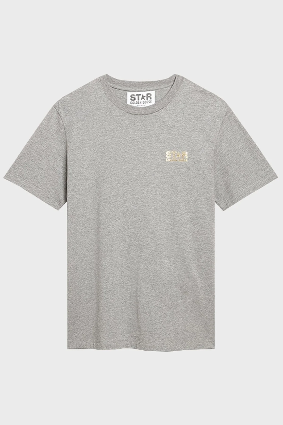 Golden Goose Pamuklu Sırt Baskılı Regular Fit Bisiklet Yaka Bayan T Shirt GWP01220.P000878.60311 GRİ - 3