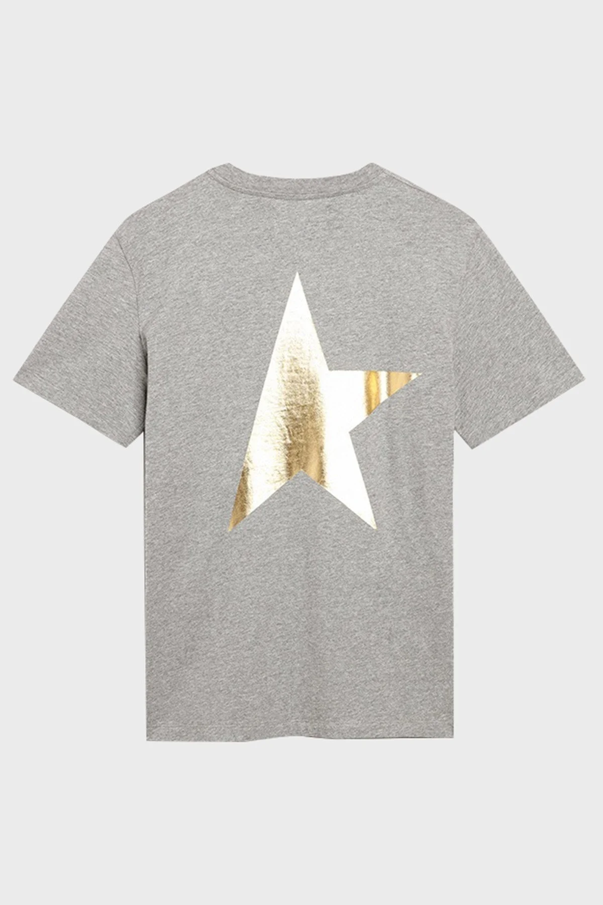 Golden Goose Pamuklu Sırt Baskılı Regular Fit Bisiklet Yaka Bayan T Shirt GWP01220.P000878.60311 GRİ - 4