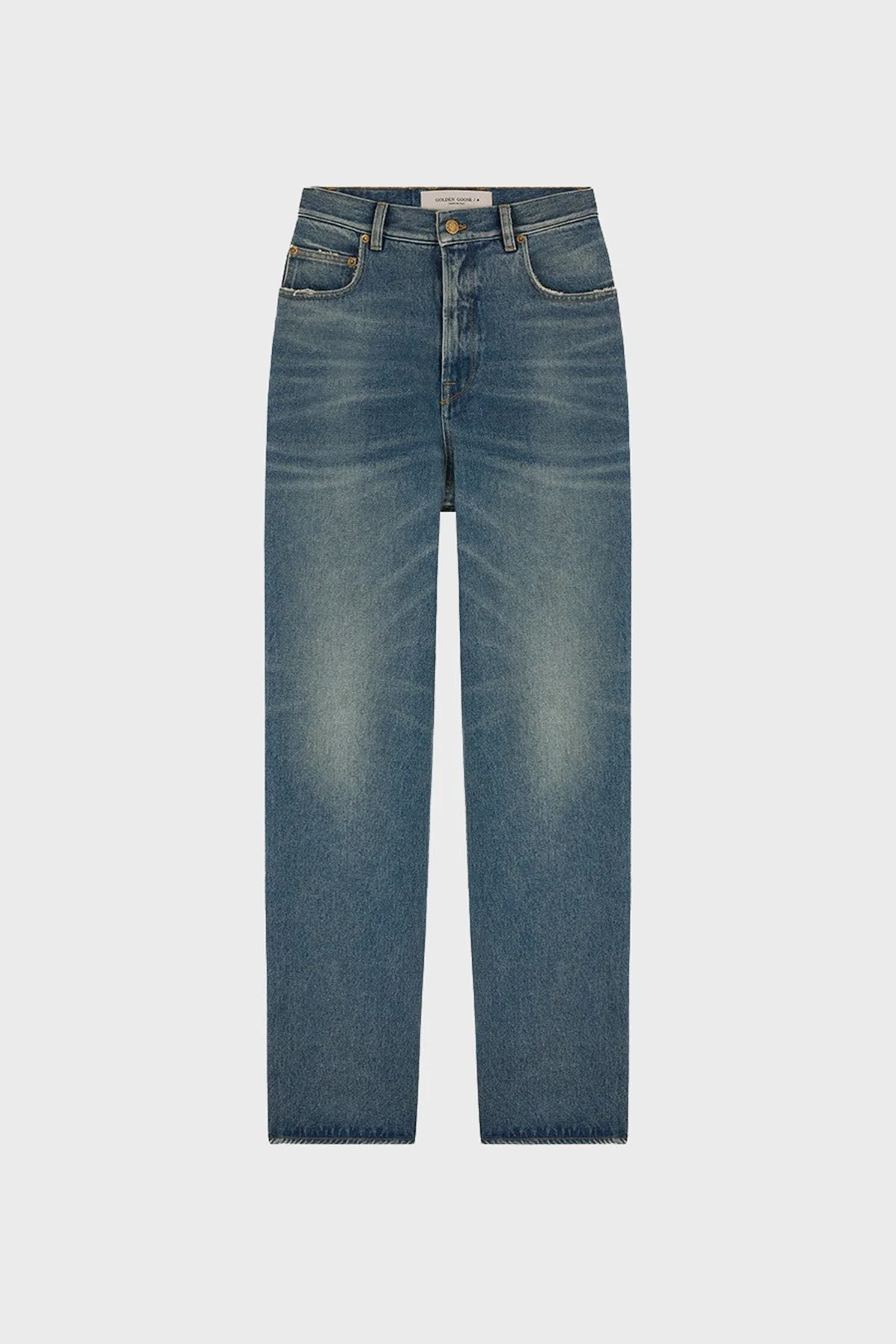 Golden Goose Pamuklu Yüksek Bel Wide Leg Jeans Bayan Kot Pantolon GWP00844.P000621.50100 LACİVERT - 8