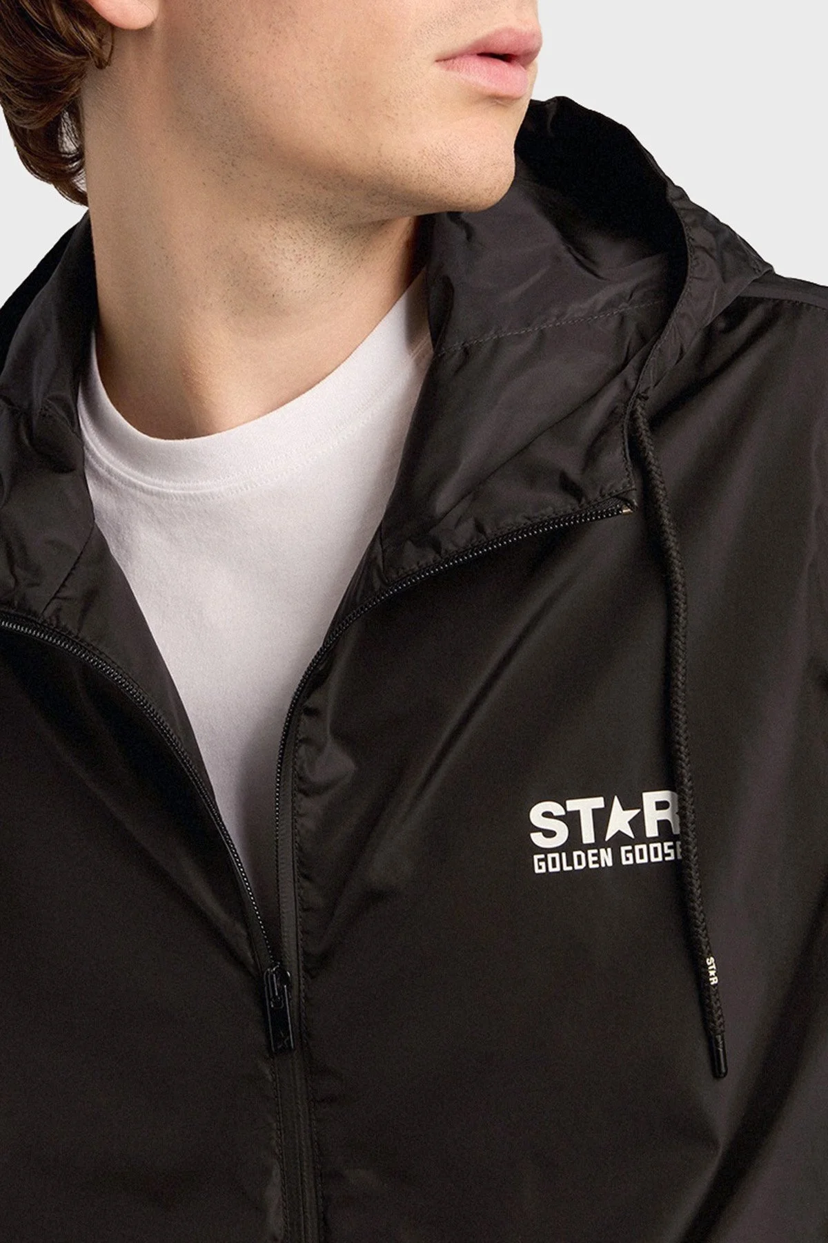 Golden Goose Sırt Baskılı Kapüşonlu Fermuarlı Relaxed Fit Erkek Ceket GMP01032.P000596.80203 SİYAH - 2