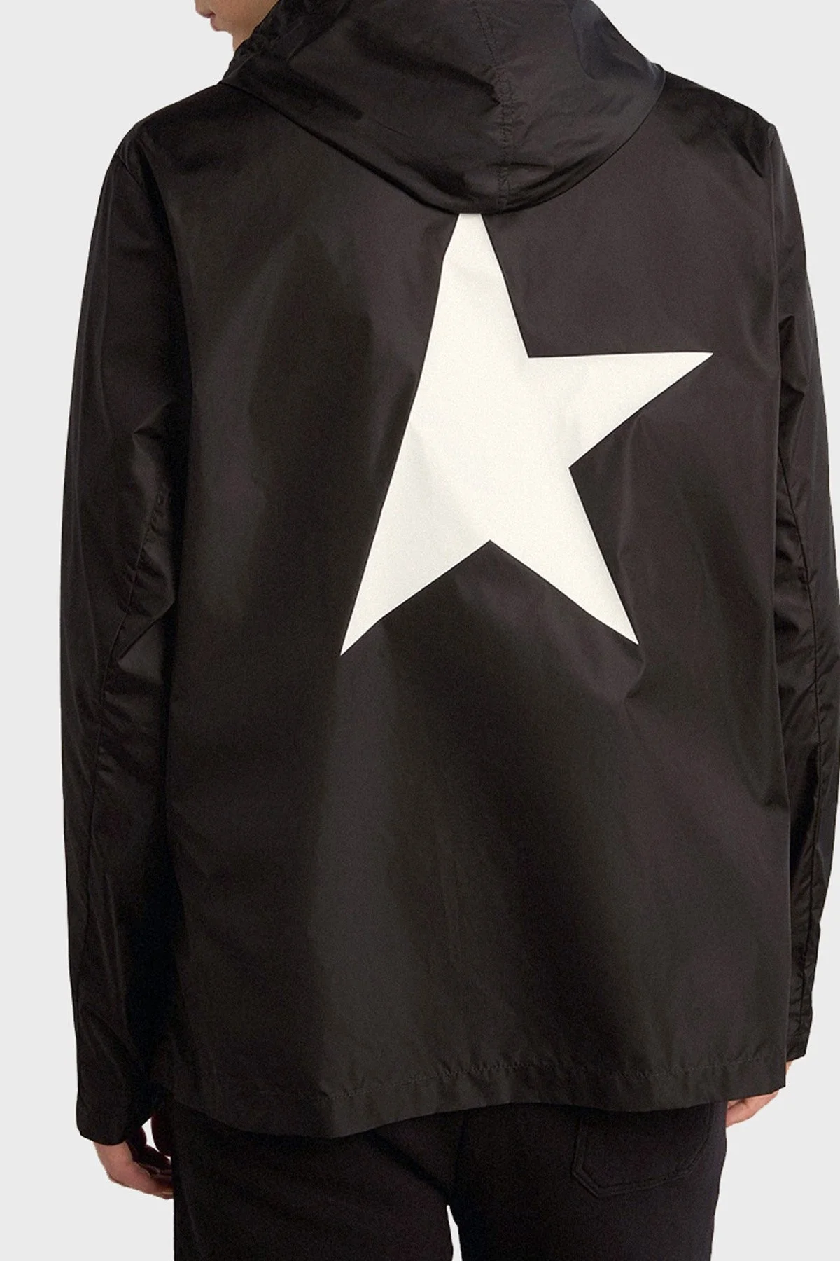 Golden Goose Sırt Baskılı Kapüşonlu Fermuarlı Relaxed Fit Erkek Ceket GMP01032.P000596.80203 SİYAH - 3