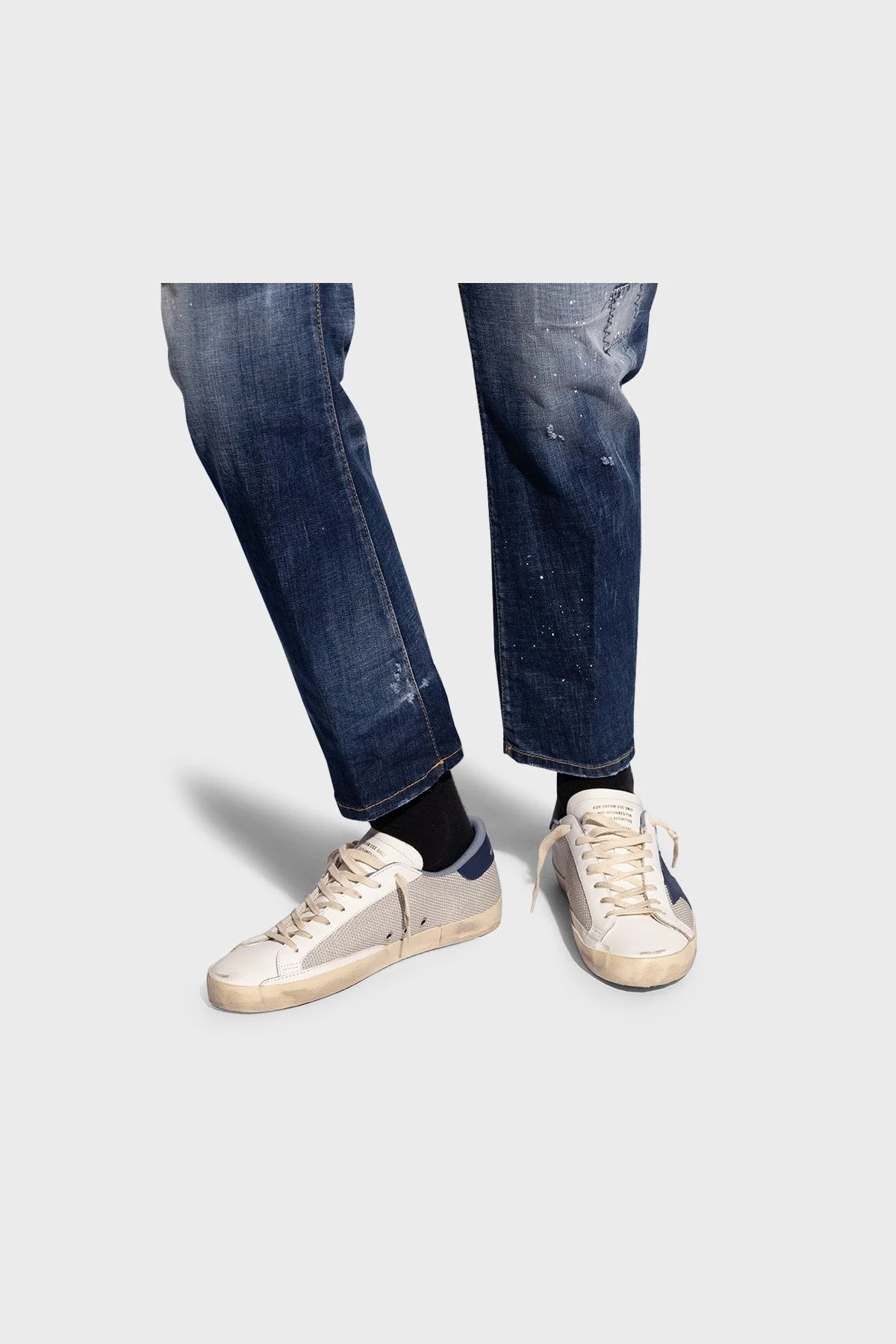 Golden Goose Vintage Deri Sneaker Erkek Ayakkabı GMF00101.F005400.70290 GRİ - 2