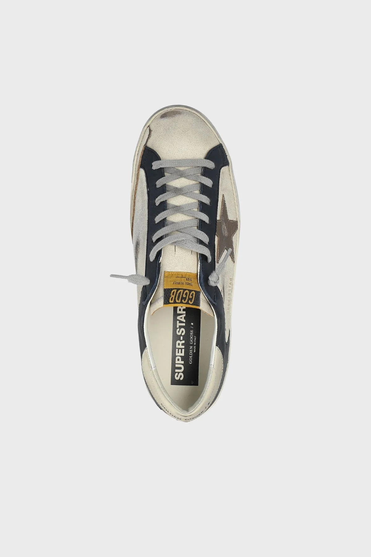 Golden Goose Vintage Deri Sneaker Erkek Ayakkabı GMF00103.F006902.82869 BEYAZ-LACİVERT - 9