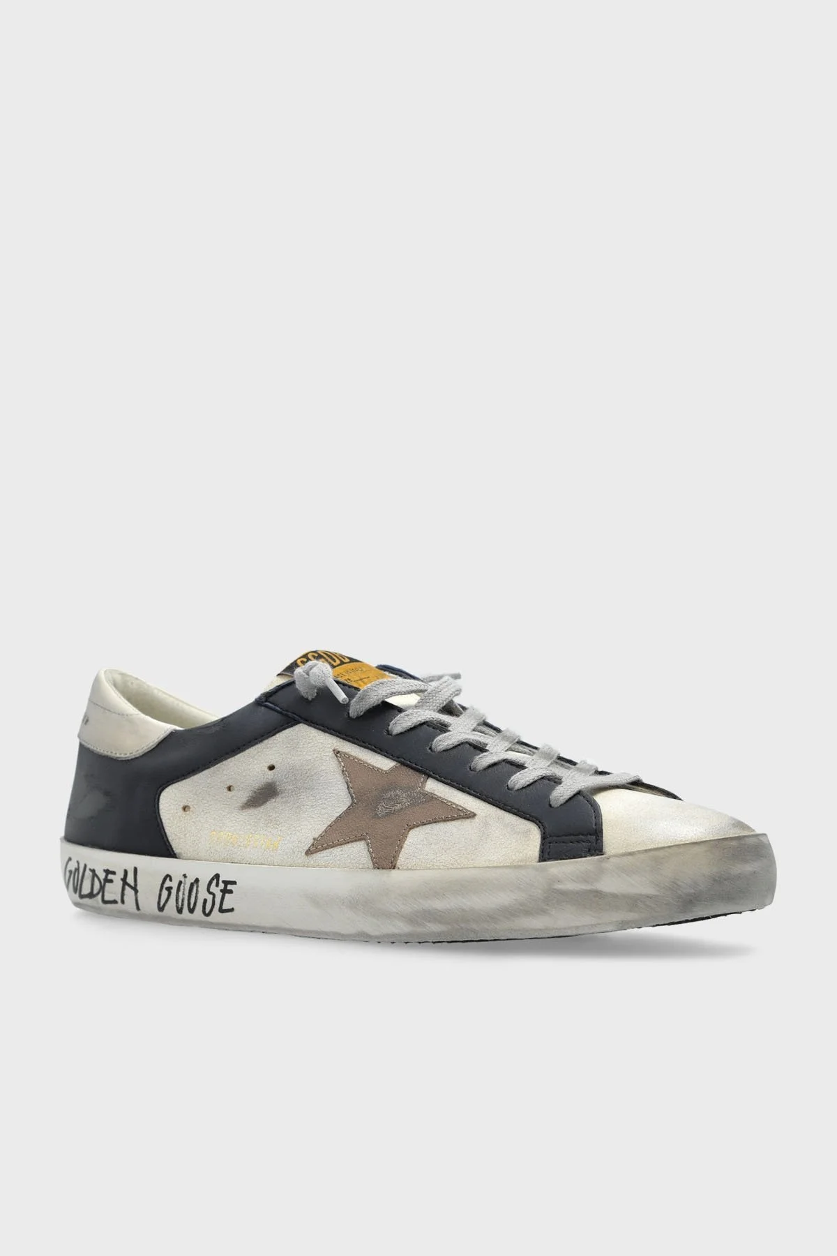 Golden Goose Vintage Deri Sneaker Erkek Ayakkabı GMF00103.F006902.82869 BEYAZ-LACİVERT - 10