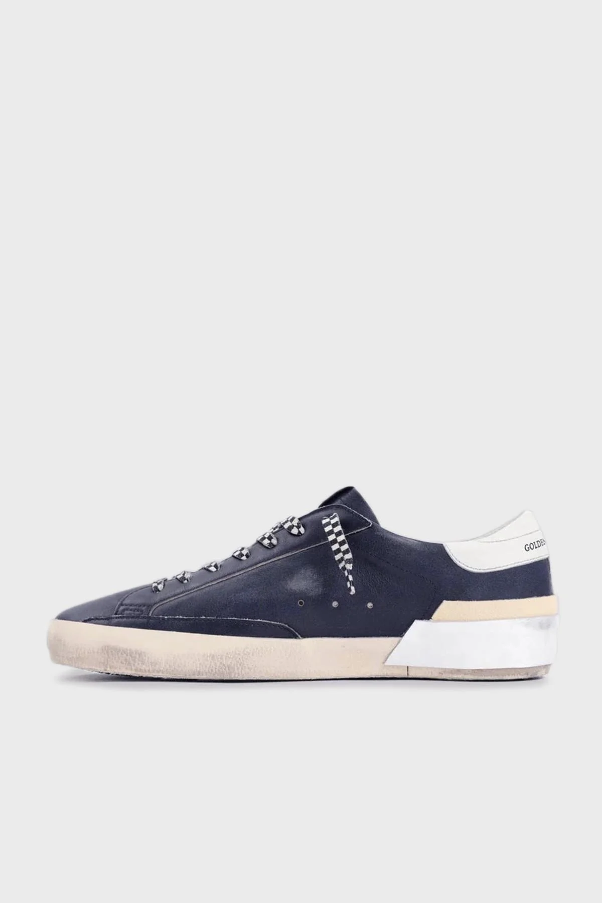 Golden Goose Vintage Deri Sneaker Erkek Ayakkabı GMF00587.F004802.50789 LACİVERT - 2