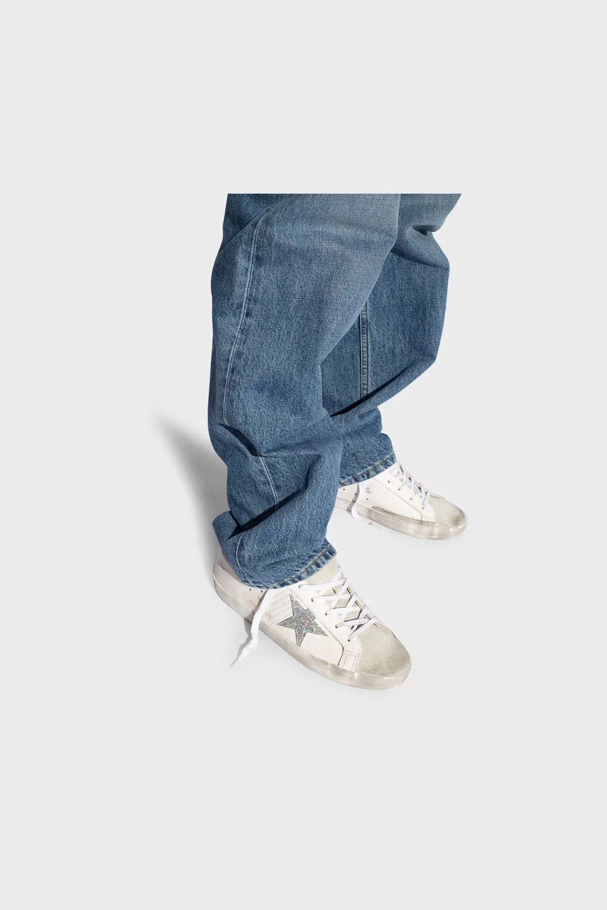 Golden Goose Vintage Deri Süet Sneaker Bayan Ayakkabı GWF00101.F005352.10268 BEYAZ - 2