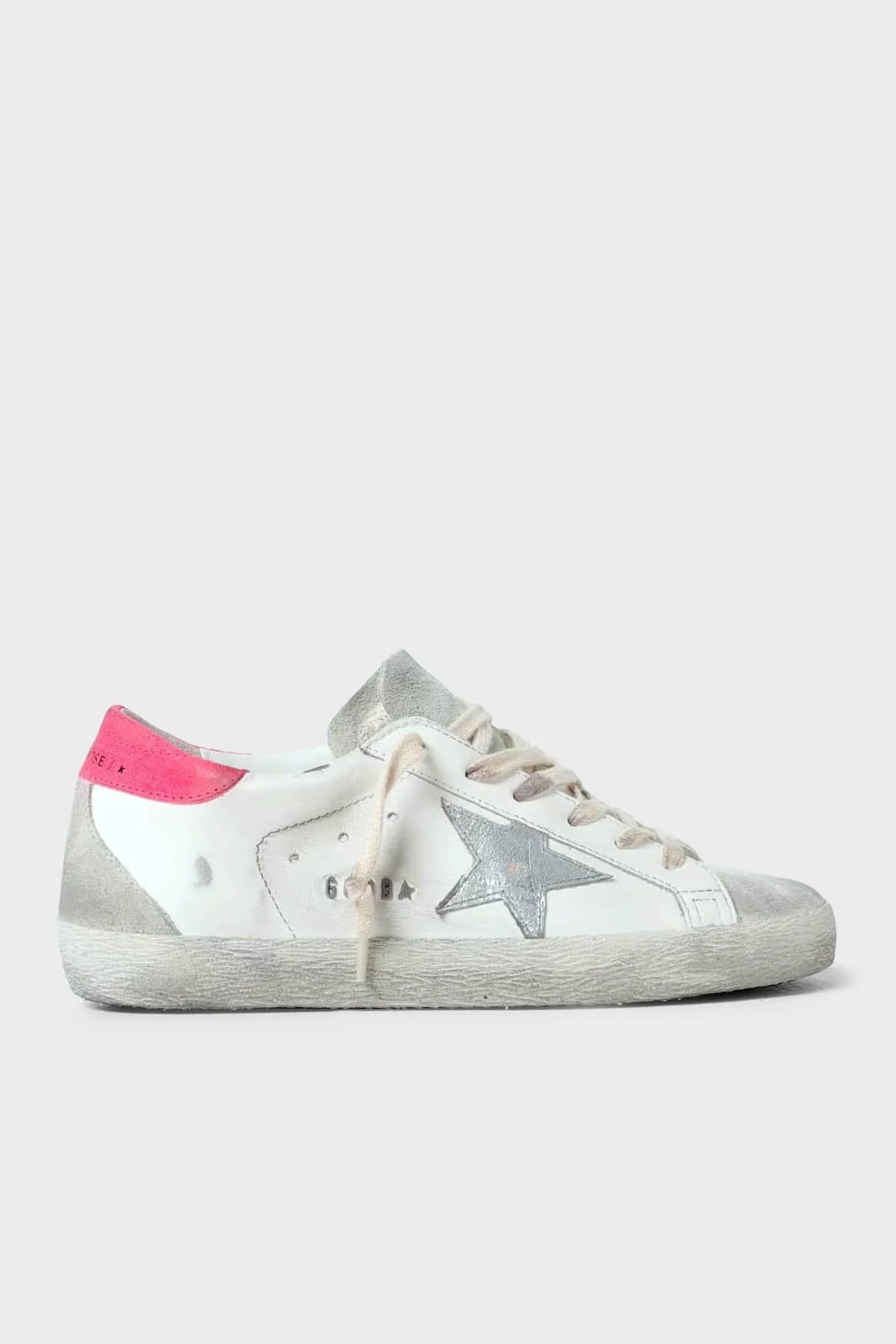 Golden Goose Vintage Deri Süet Sneaker Bayan Ayakkabı GWF00102.F005356.81490 BEYAZ-PEMBE - 1