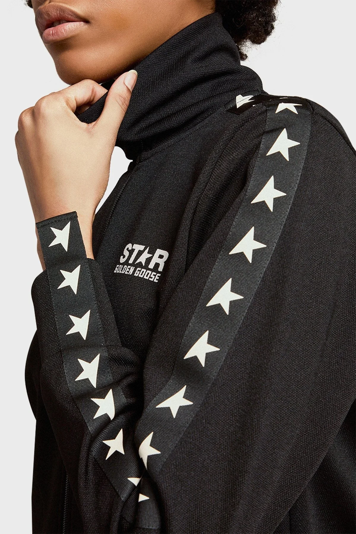 Golden Goose Vintage Fermuarlı Dik Yaka Bayan Sweat GWP00875.P000520.80203 SİYAH - 2