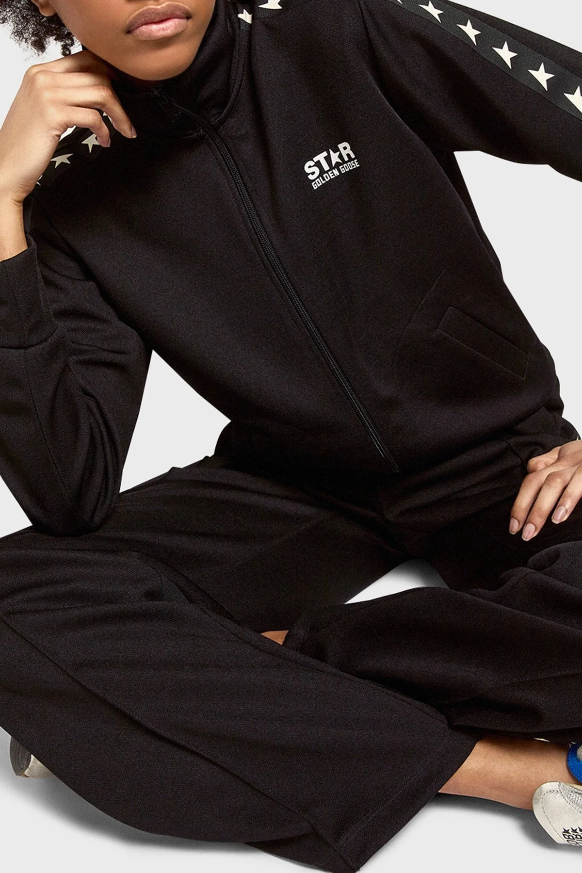 Golden Goose Vintage Fermuarlı Dik Yaka Bayan Sweat GWP00875.P000520.80203 SİYAH - 3
